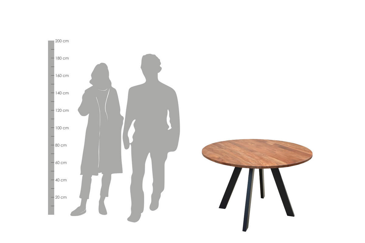 Tisch TARA natur schwarz pulverbeschichtet TARA - natur/schwarz - byLIVING