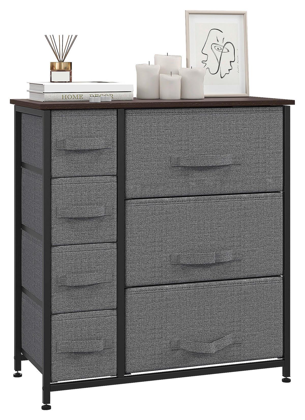 HOMCOM Aufbewahrungsregal dunkelgrau Edelstahl B/H/L: ca. 30x63,5x71 cm Schubladenschrank - dunkelgrau (71,00/30,00/63,50cm) - HOMCOM