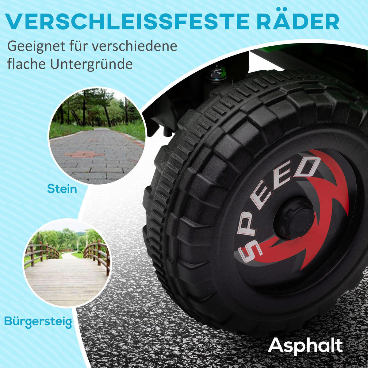 HOMCOM Kinder Elektrofahrzeug schwarz B/H/L: ca. 41,5x48,5x106 cm Kinder Elektrofahrzeug - schwarz/grün (106,00/41,50/48,50cm) - HOMCOM