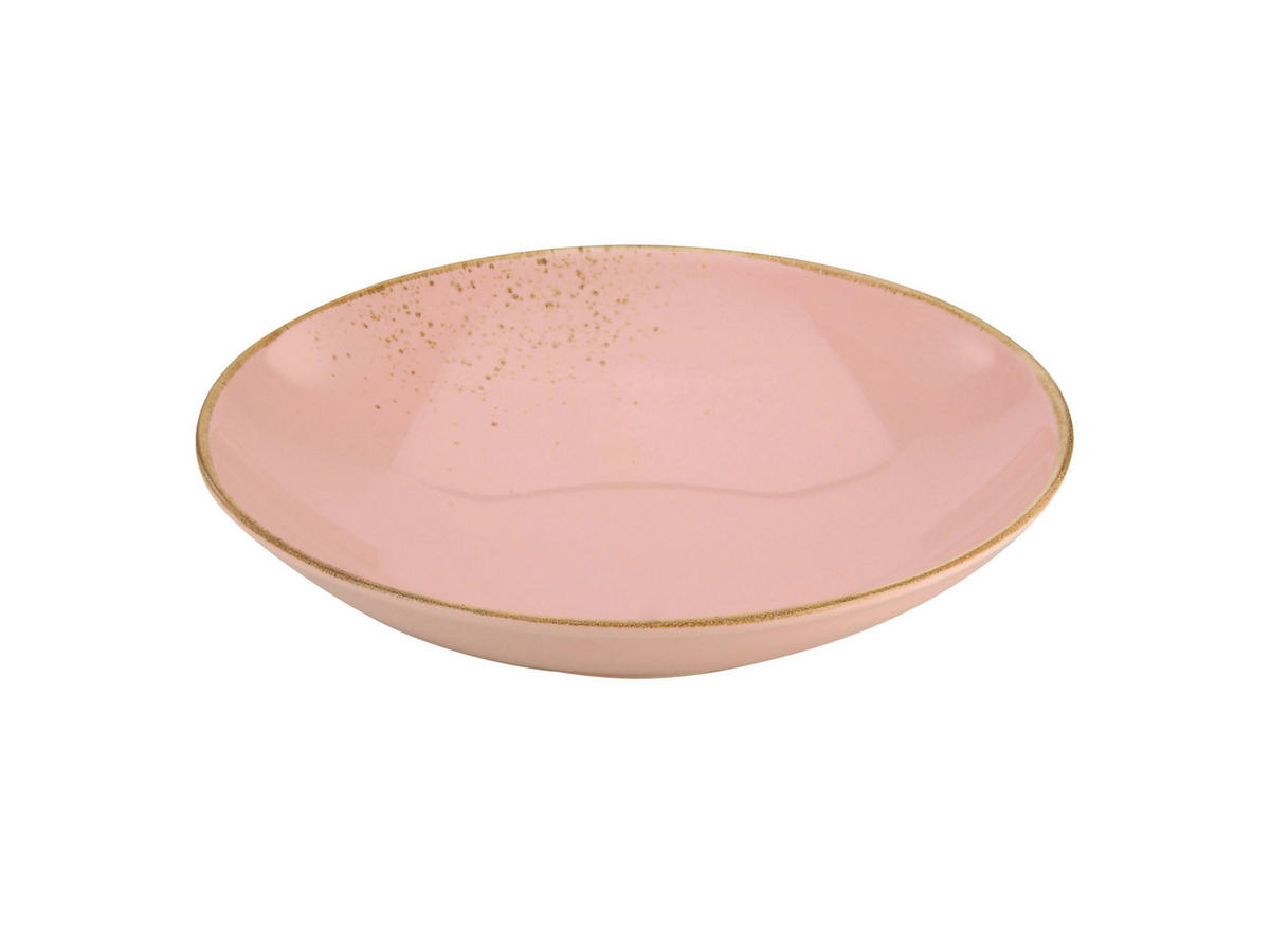 CreaTable Suppenteller NATURE COLLECTION rosa Steinzeug D: ca. 22 cm NATURE COLLECTION - rosa (22,00cm) - CreaTable