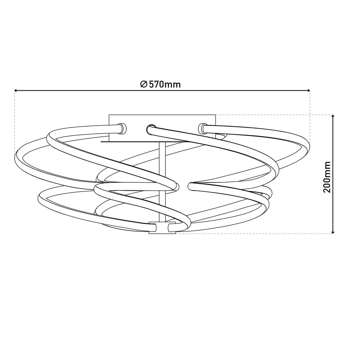Näve Leuchten Deckenleuchte 1386850 stahlfarbig Kunststoff Metall B/H/T: ca. 57x20x57 cm null 5 Brennstellen Rizado - stahlfarbig (57,00/20,00/57,00cm) - Näve Leuchten
