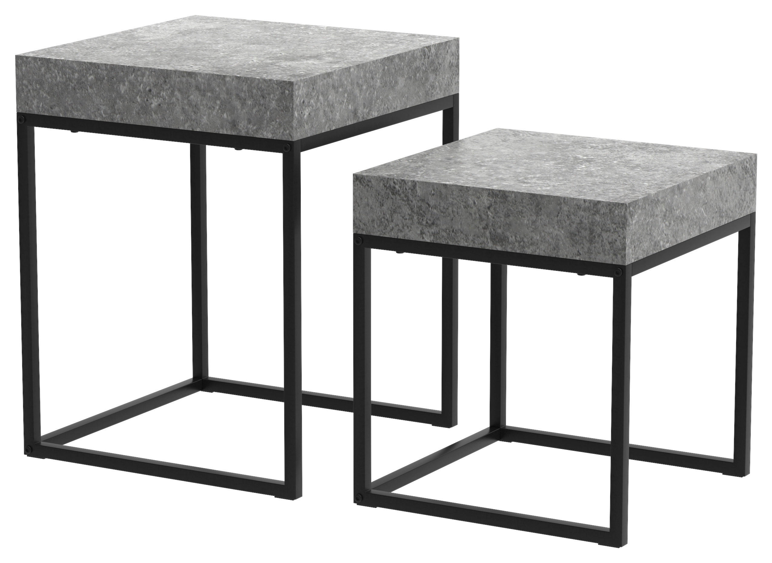 Beistelltisch Vida Beton MDF Vida - Beton/schwarz