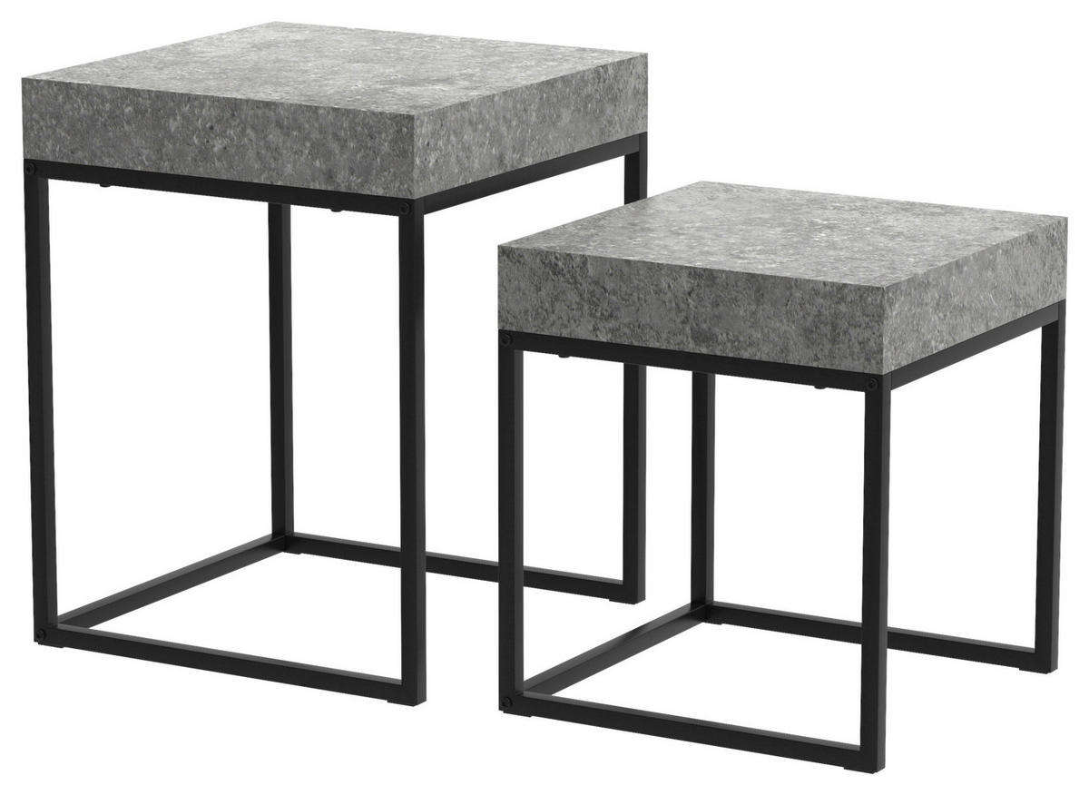 Beistelltisch Vida Beton MDF Vida - Beton/schwarz