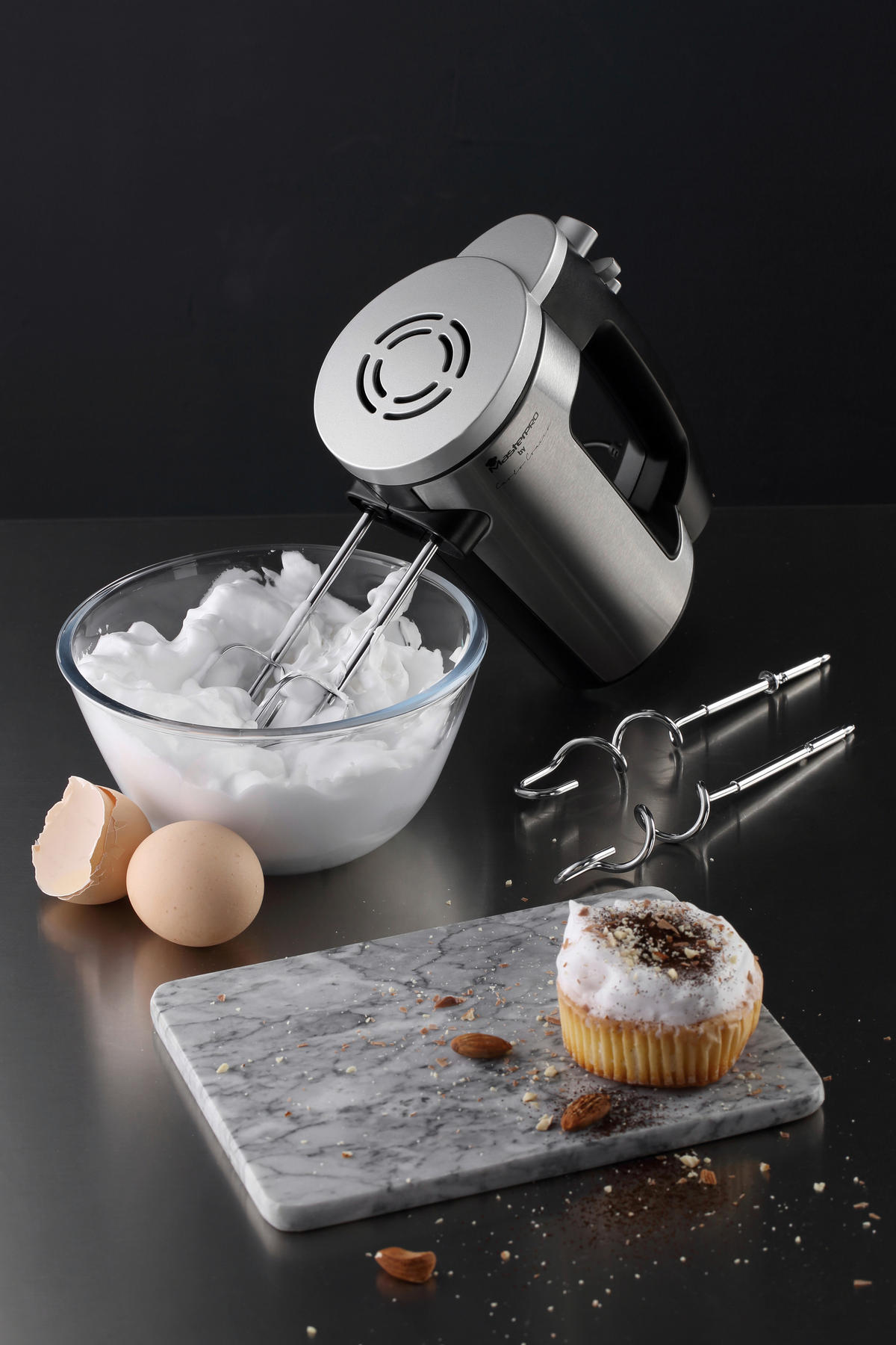 MASTERPRO Handmixer BGMP-9062 Foodies schwarz silber Edelstahl Kunststoff B/H/T: ca. 11x16x22 cm Foodies BGMP-9062 - schwarz/silber (11,00/16,00/22,00cm) - MASTERPRO