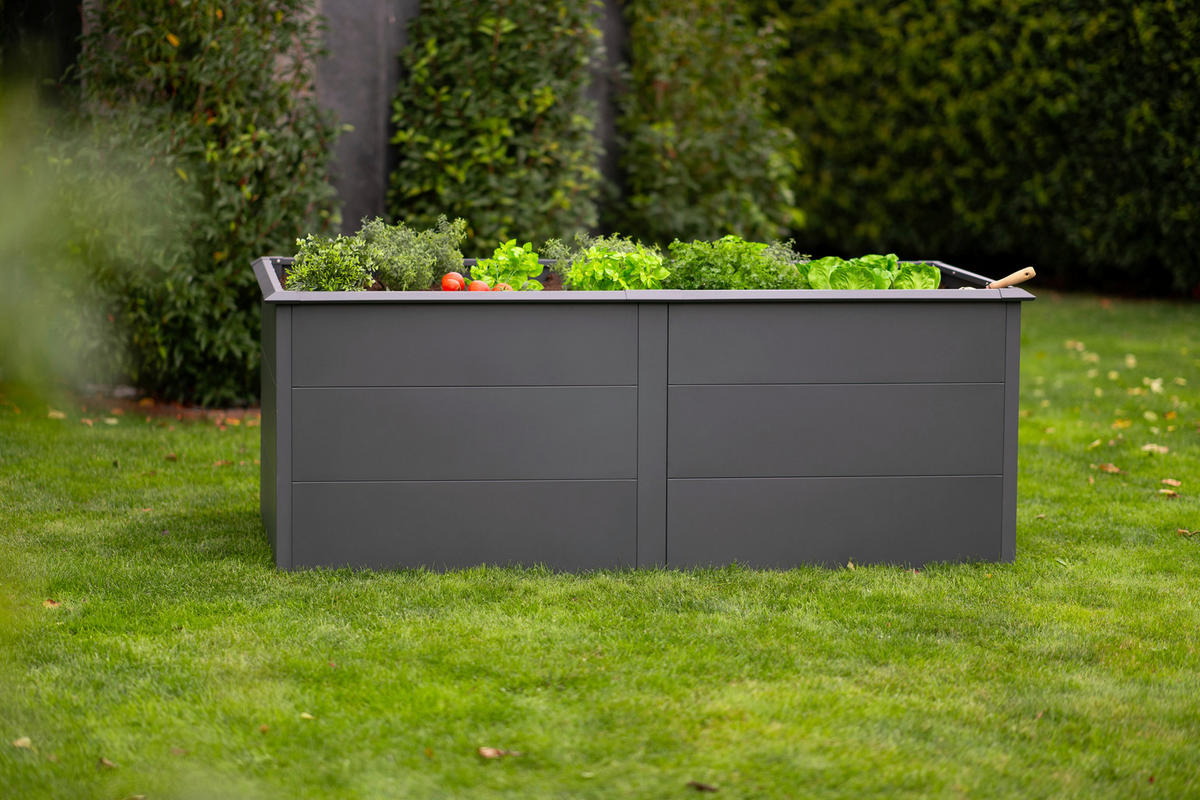 Westmann Hochbeet Primus XL anthrazit Metall B/H/T: ca. 200x77x100 cm Primus XL - anthrazit (200,00/77,00/100,00cm) - Westmann