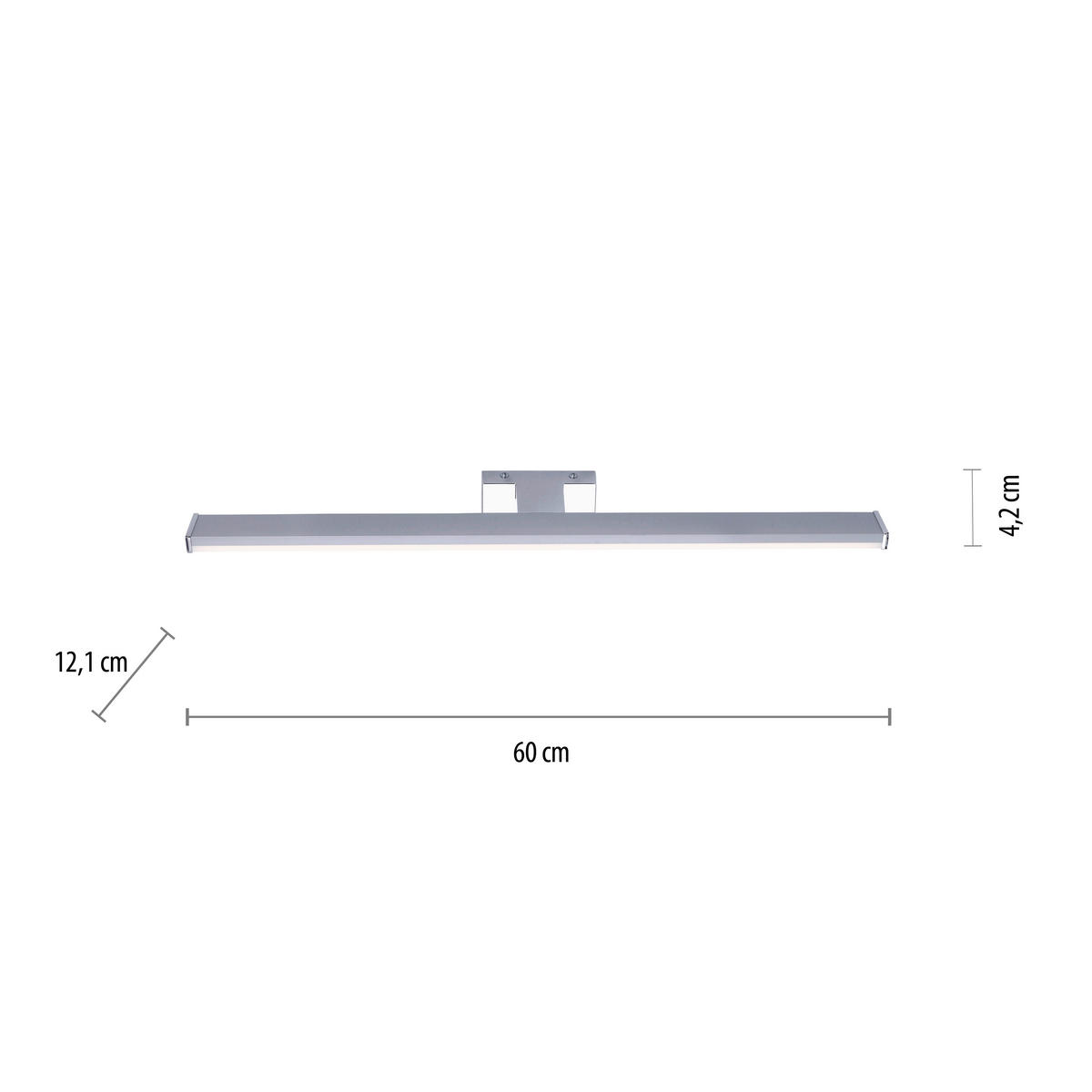 Just Light LED-Spiegelleuchte MATTIS 11133-17 weiß Chrom Kunststoff B/H/T: ca. 12,1x4,2x60 cm 1 Brennstellen MATTIS - weiß/Chrom (12,10/4,20/60,00cm) - Just Light