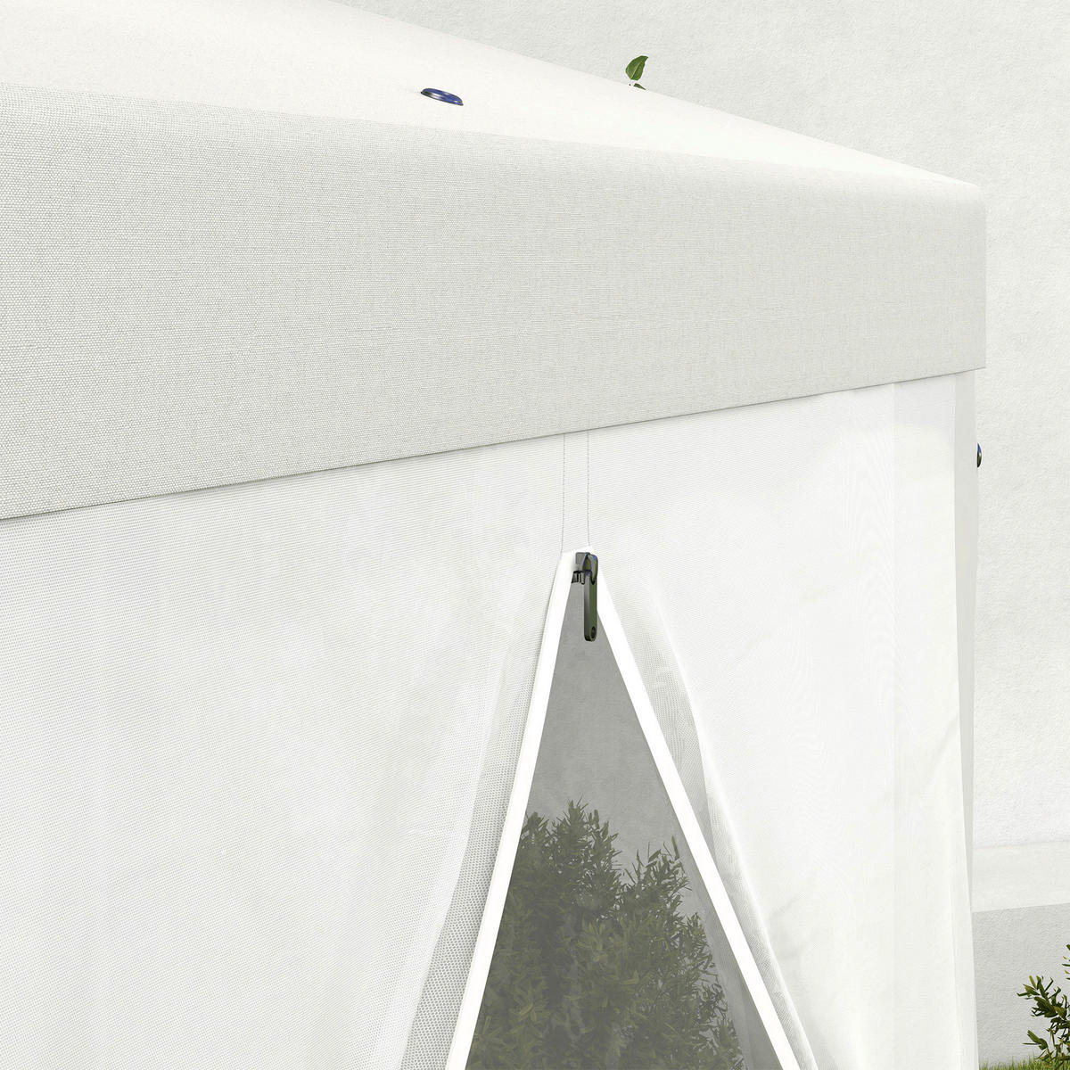 Outsunny Pavillon cremeweiß Polypropylen B/H/L: ca. 394x394x250 cm Pavillon - cremeweiß (250,00/394,00/394,00cm) - Outsunny