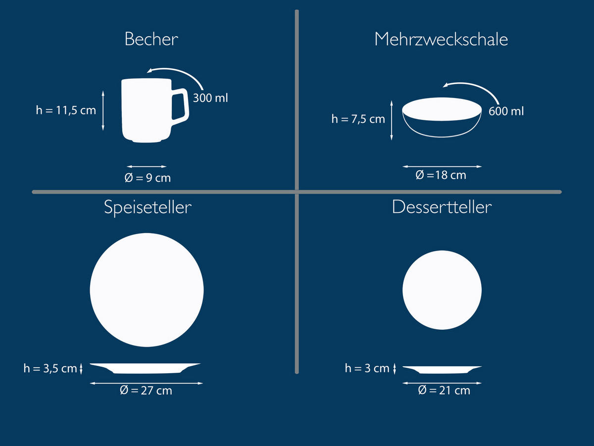 CreaTable Kombiservice Malmö beige Steinzeug 16 tlg. Malmö - beige - CreaTable