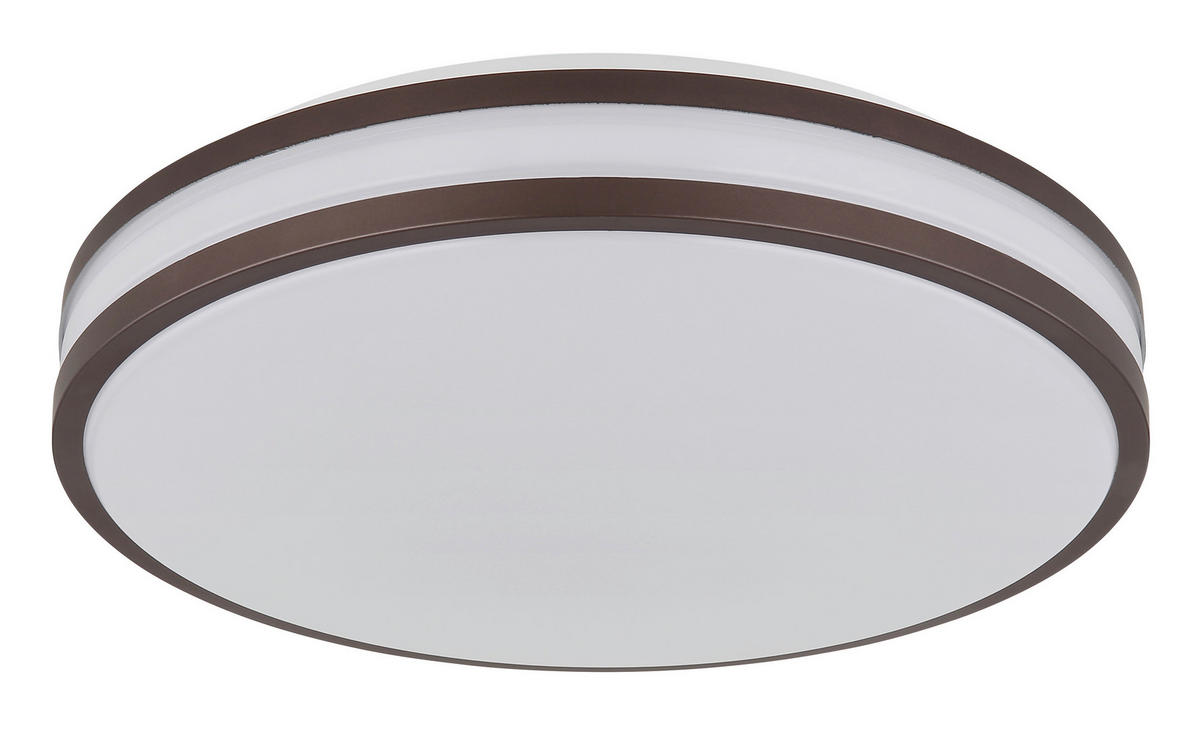 GLOBO LED-Deckenleuchte kaffee weiß Opal Metall Kunststoff H/D: ca. 7x34 cm BETHA - weiß/Opal (34,00/7,00cm) - GLOBO