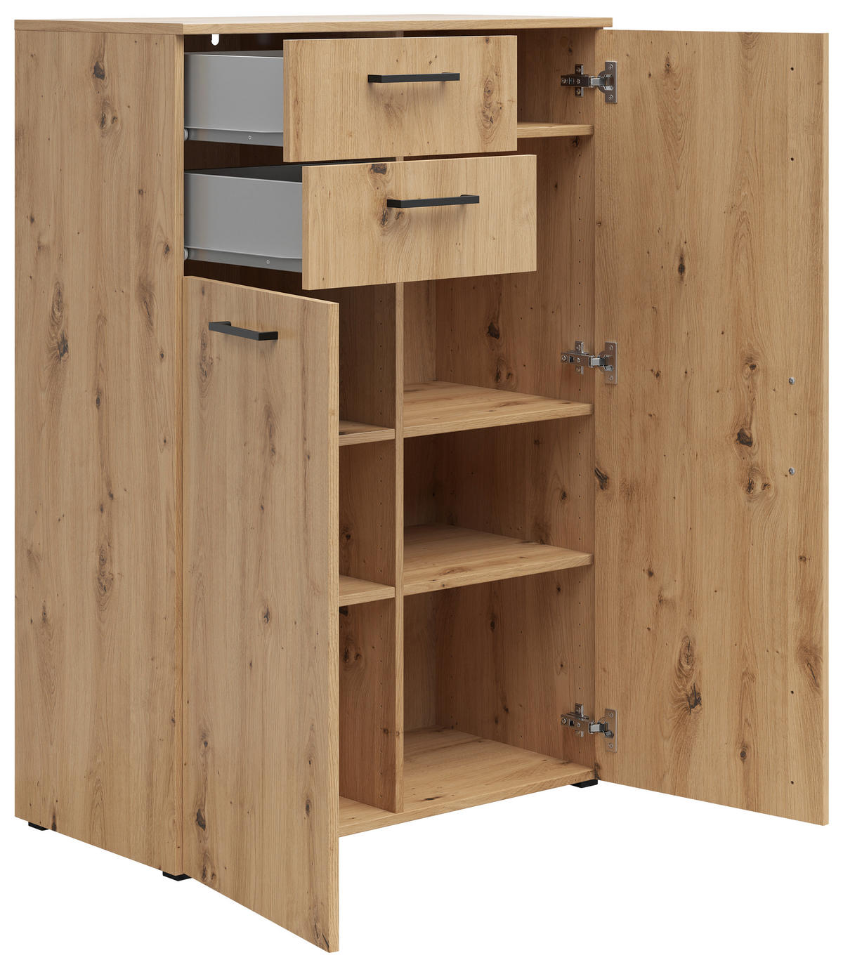 Kommode Multi-Stauraum Typ 32 Eiche Artisan Nachbildung B/H/T: ca. 80x115x40 cm Multi-Stauraum Typ 32 - Eiche (80,00/115,00/40,00cm)