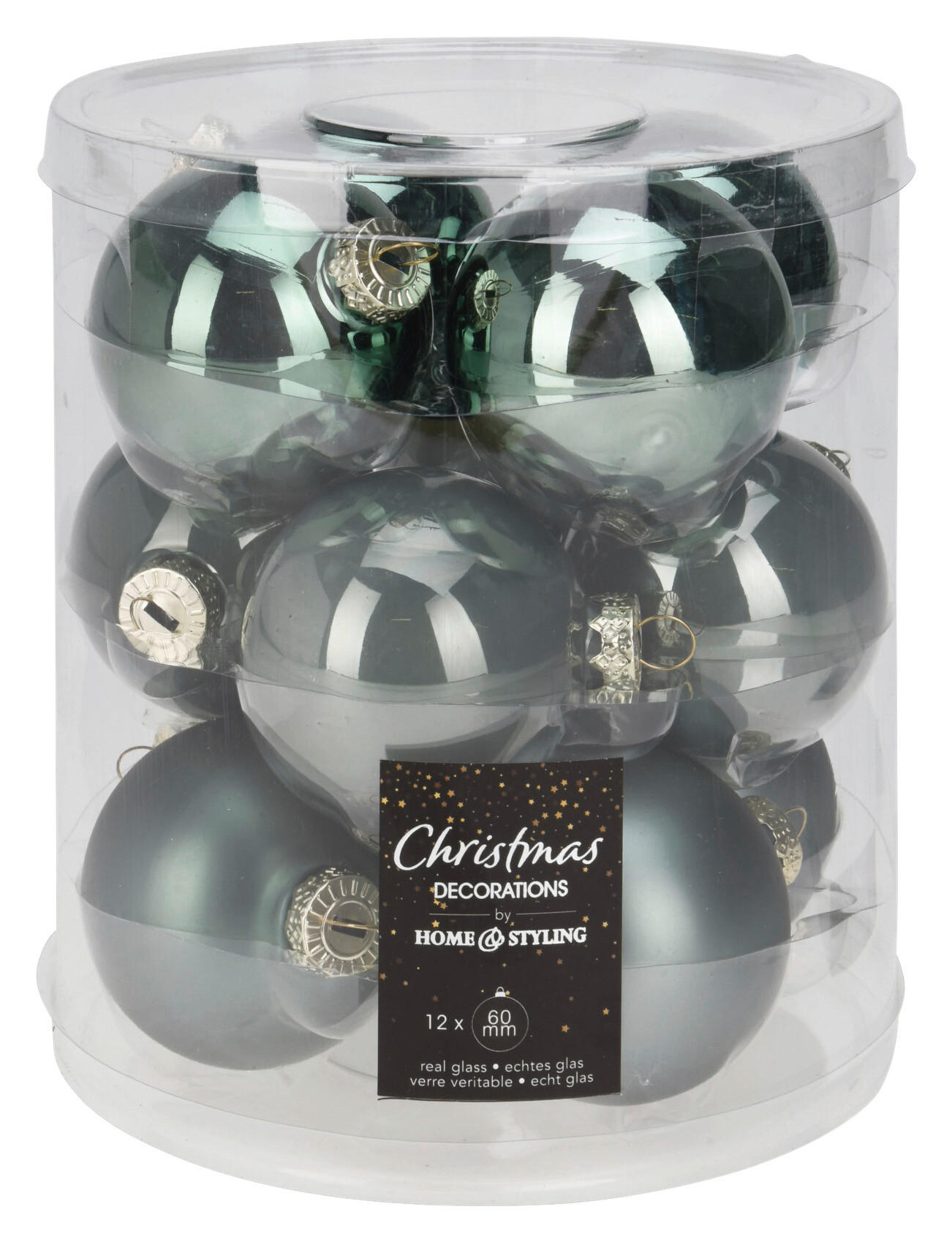 Weihnachtskugel grün D: ca. 6 cm Weihnachtskugeln_12erSet - grün (6,00cm)