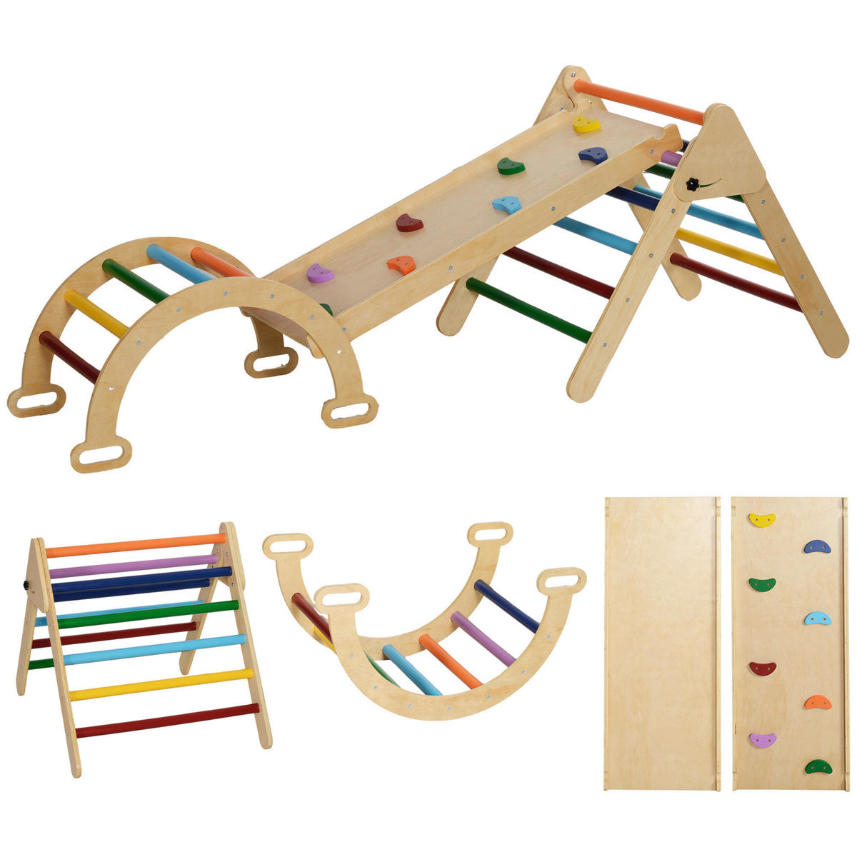 AIYAPLAY Klettergerüst multicolor B/H/L: ca. 64,5x63x178 cm Klettergerüst - multicolor (178,00/64,50/63,00cm) - AIYAPLAY