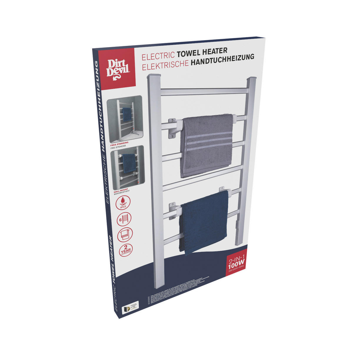 Handtuchwärmer silber Elektrischer_Handtuchheizkörper - silber (53,00/90,00cm) - Dirt Devil