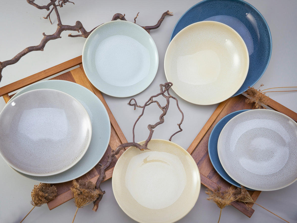 CreaTable Tafelservice Reactive Nordic multicolor Steinzeug 12 tlg. Reactive Nordic - multicolor - CreaTable