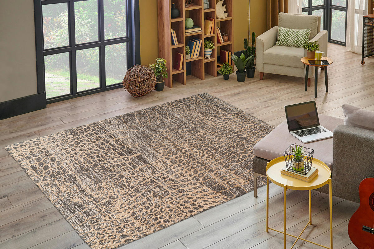 Kayoom Flachflorteppich Davis 325 beige B/H/L: ca. 120x1,2x170 cm Davis 325 - beige (170,00/120,00/1,20cm) - Kayoom
