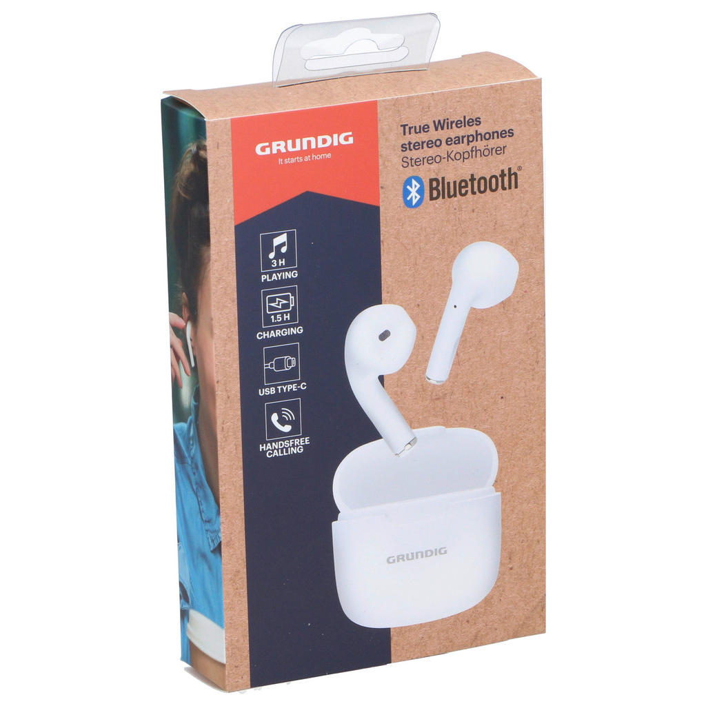 Thumbnail - Grundig Bluetooth Kopfhörer weiß B/H/L: ca. 2,3x4,5x4,5 cm