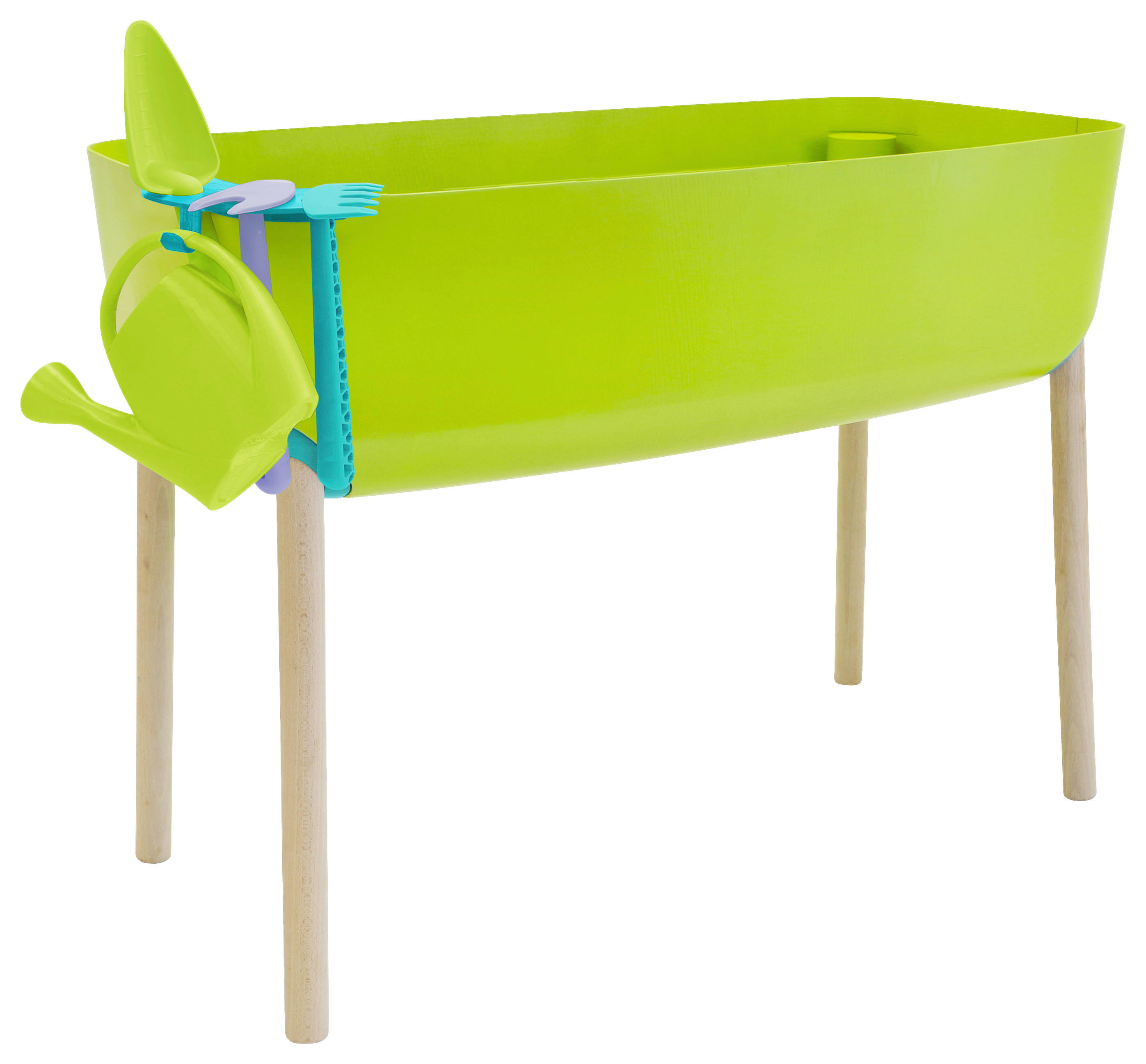 Gardenico Hochbeet für Kinder grün Holz B/H/L: ca. 38x56x76 cm Hochbeet_für_Kinder - grün (76,00/38,00/56,00cm) - Gardenico