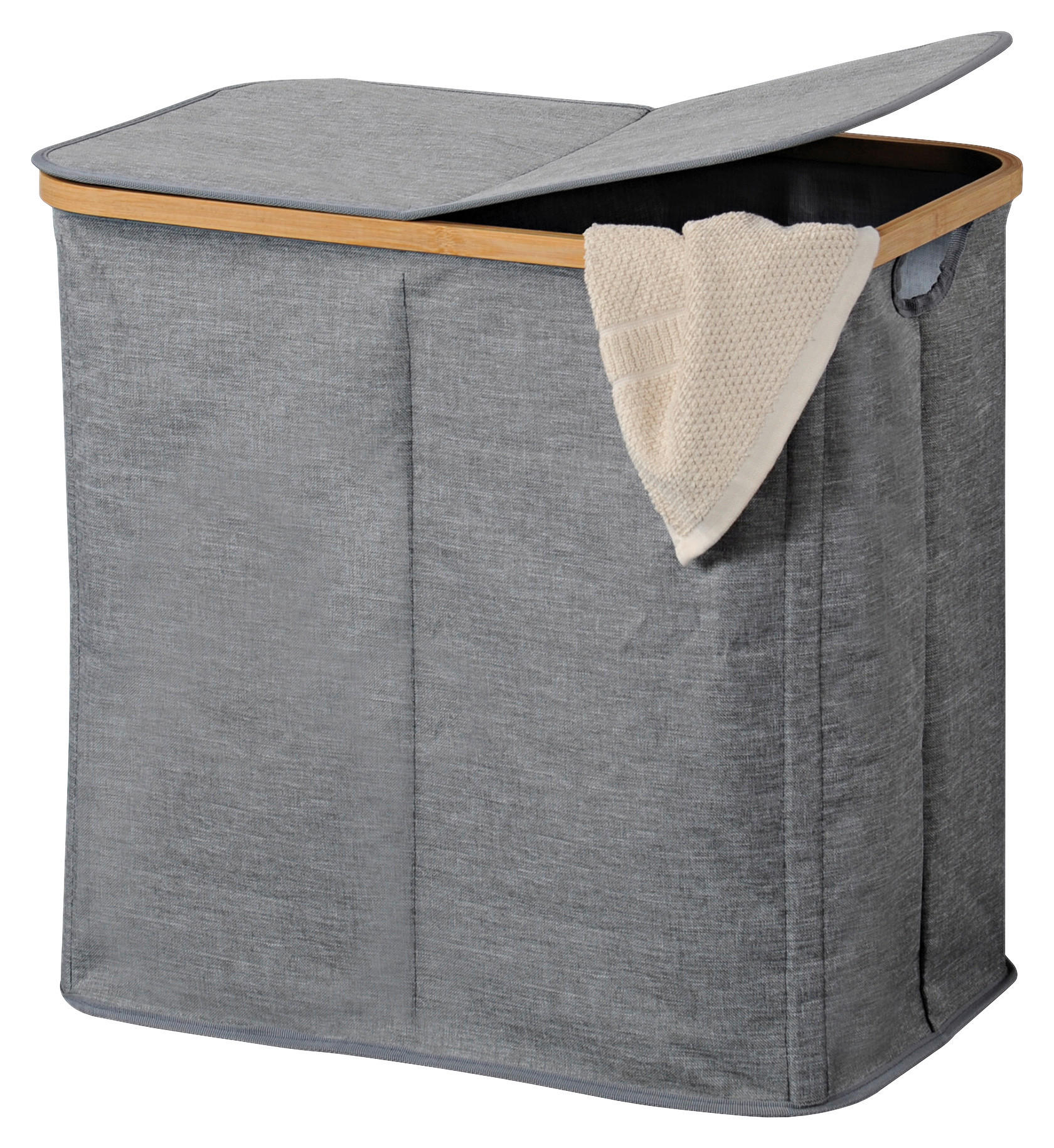Kesper Wäschesammler grau Polyester B/H/T: ca. 55,2x7x35,5 cm Wäschesammler - grau (55,20/7,00/35,50cm) - Kesper