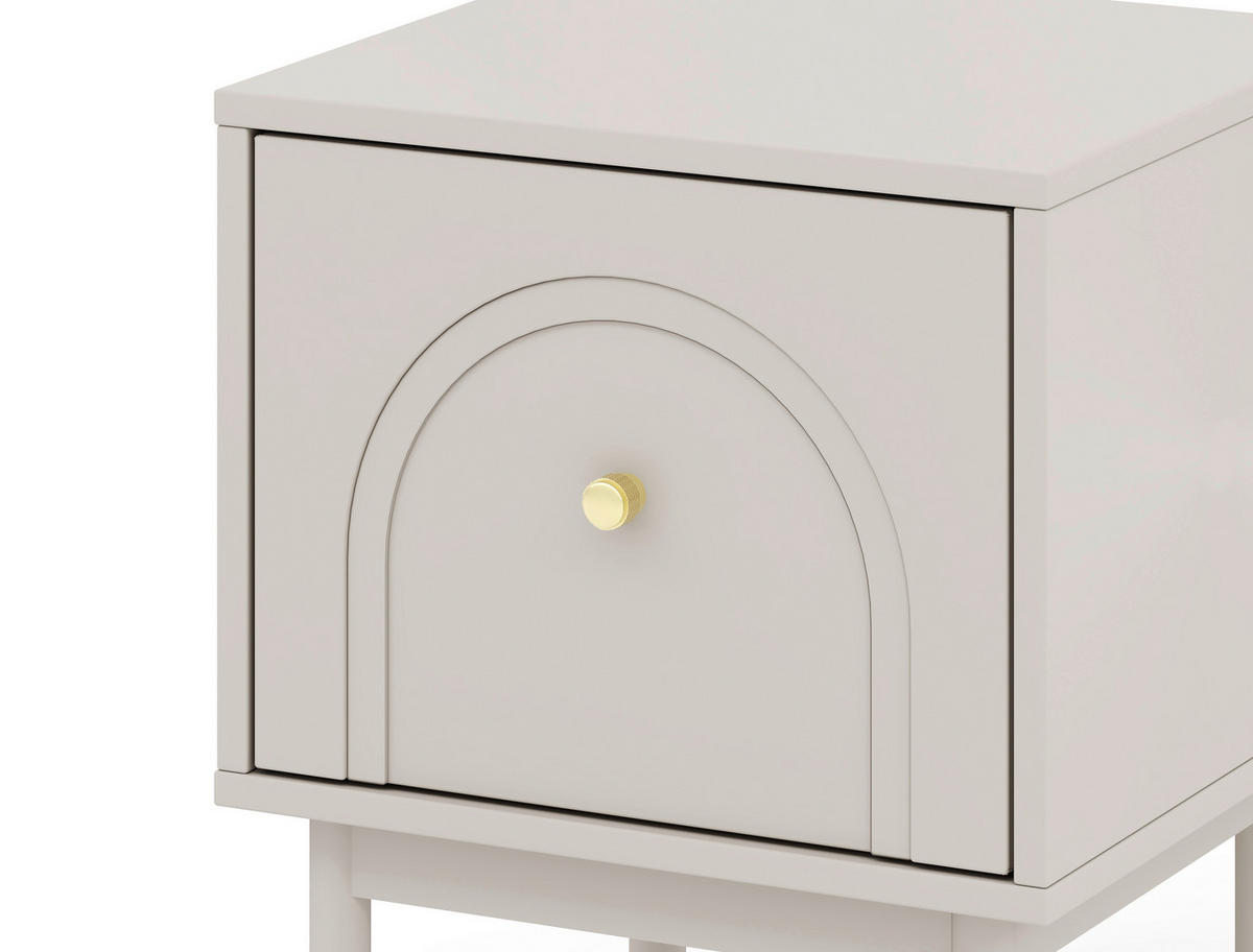 Nachtkonsole MAZOMA Eiche Kaschmirgrau Nachbildung gold Optik B/H/T: ca. 41,5x53,5x39 cm MAZOMA - gold/Eiche (41,50/53,50/39,00cm) - WIPMEB