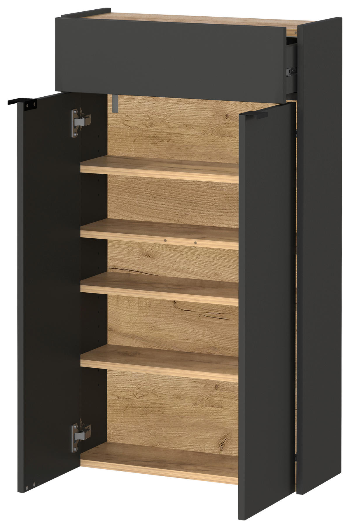 Garderobe 7936-549 B/H/T: ca. 56x200x22 cm 7936-549 - Eiche/Graphit (56,00/200,00/22,00cm) - Germania