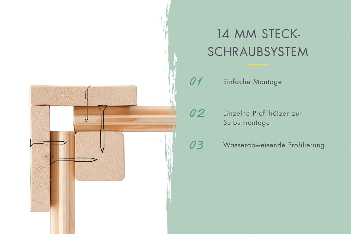 Karibu Gartenhaus Tony 0 natur B/H/T: ca. 182x219x126 cm Tony 0 - natur (182,00/219,00/126,00cm) - Karibu