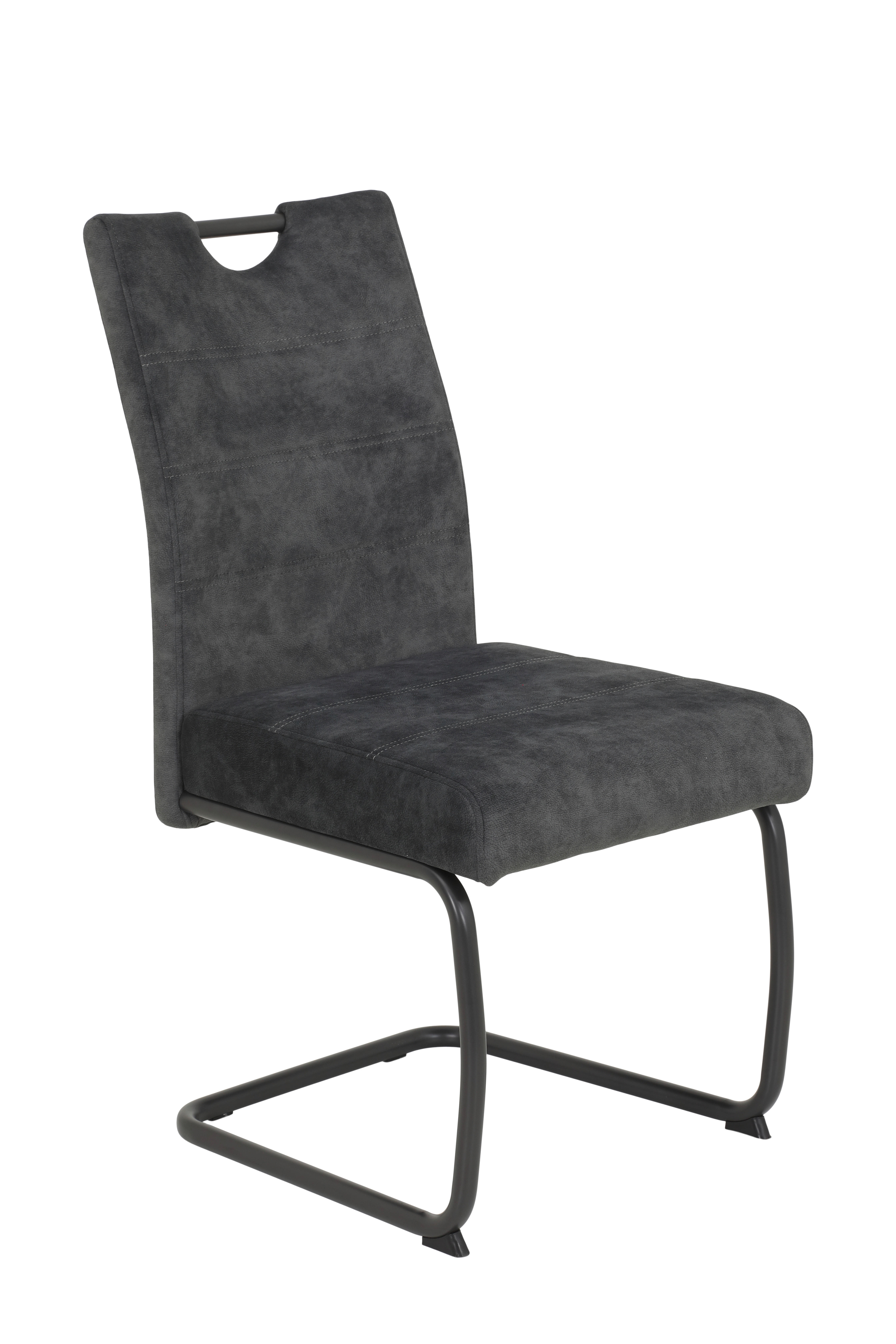 Schwingstuhl anthrazit Vintage Microfaser B/H/T: ca. 50x97x63 cm Laurina_Schwingstuhl_920785 - anthrazit/grau (50,00/97,00/63,00cm)