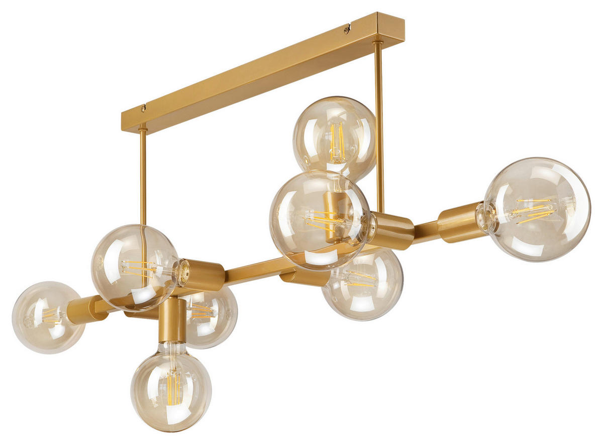 Lamkur Deckenleuchte gold Stahl B/H/L: ca. 93x39x93 cm E27 8 Brennstellen ASTRID - gold (93,00/93,00/39,00cm) - Lamkur