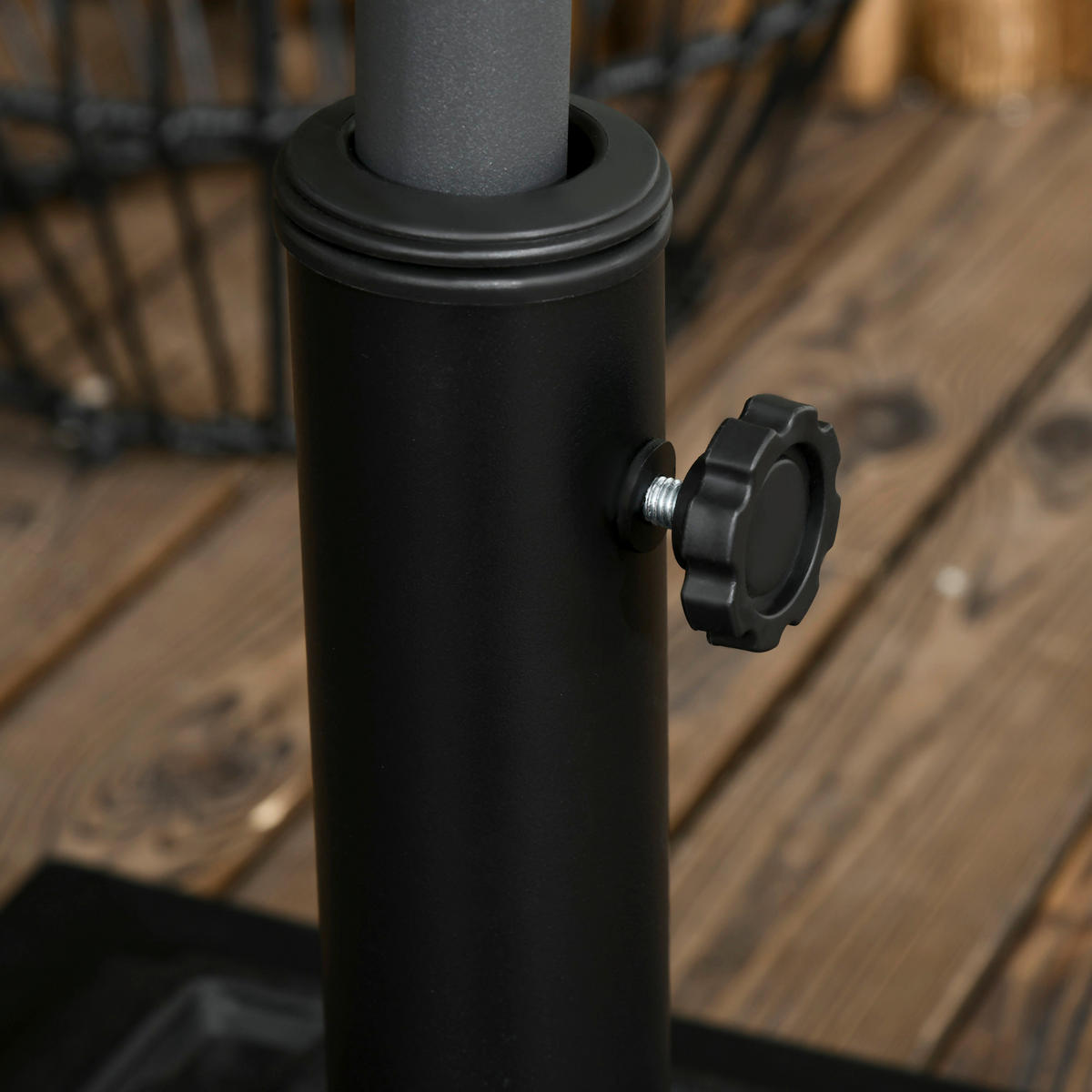 Outsunny Schirmständer schwarz Polypropylen B/H/L: ca. 44x44x33 cm Sonnenschirmständer - schwarz (33,00/44,00/44,00cm) - Outsunny