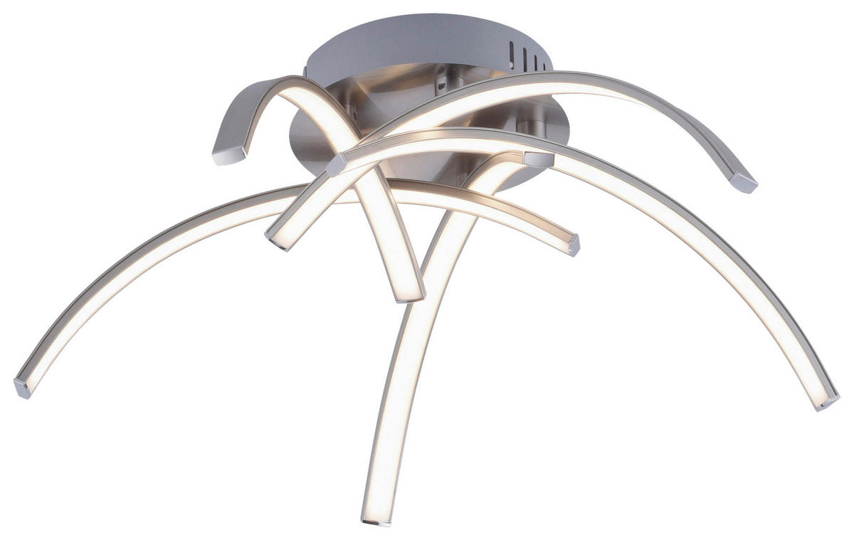 Just Light Deckenleuchte 15340-55 stahlfarbig Alu Eisen Kunststoff H/D: ca. 14x47 cm LED-Deckenleuchte_Valerie 5flg. - stahlfarbig (47,00/14,00cm) - Just Light