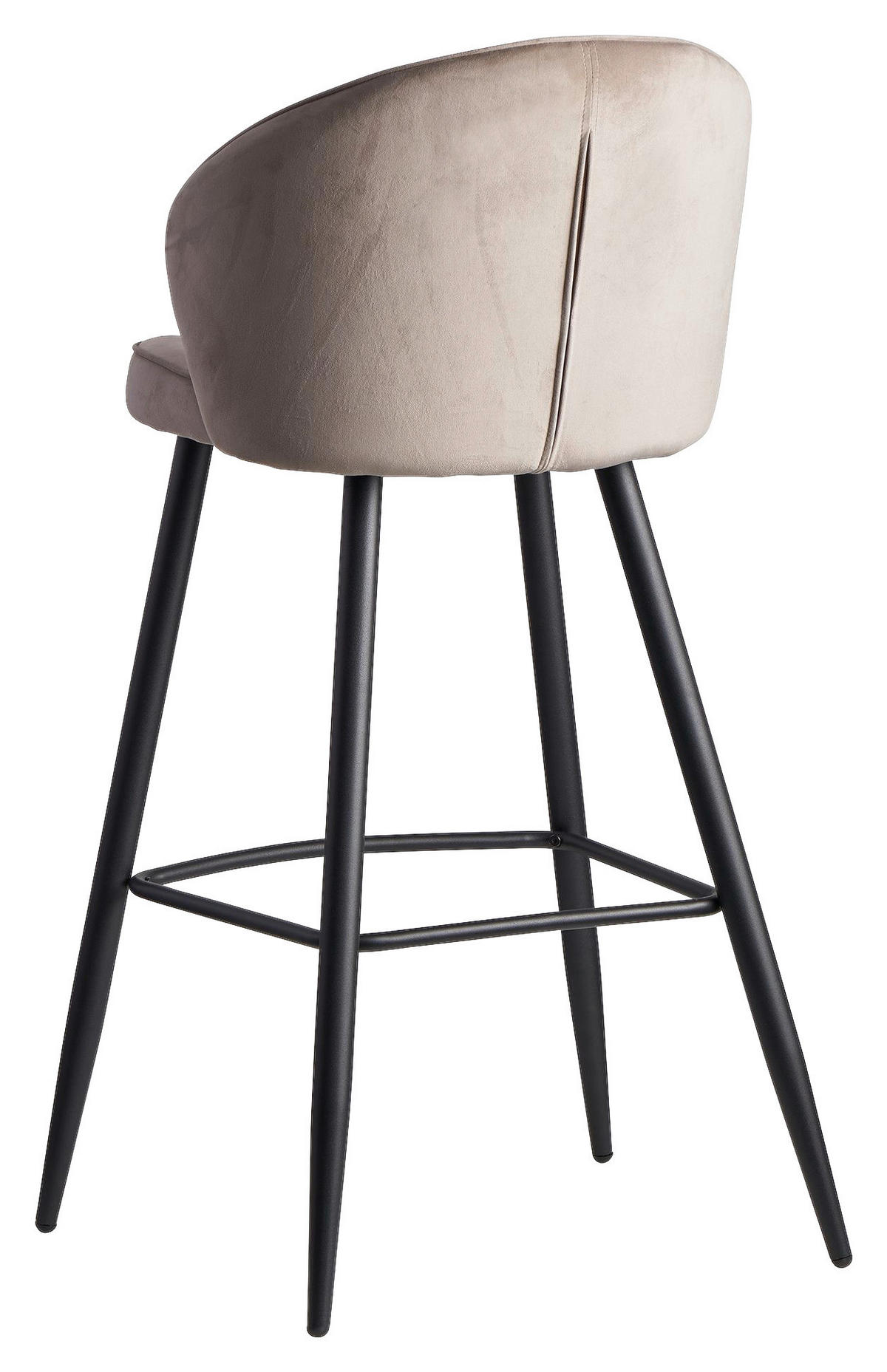 Barhocker beige schwarz Stoff Eisen B/H/T: ca. 56x102,5x52,5 cm Barhocker - beige/schwarz (56,00/102,50/52,50cm) - Wohnling