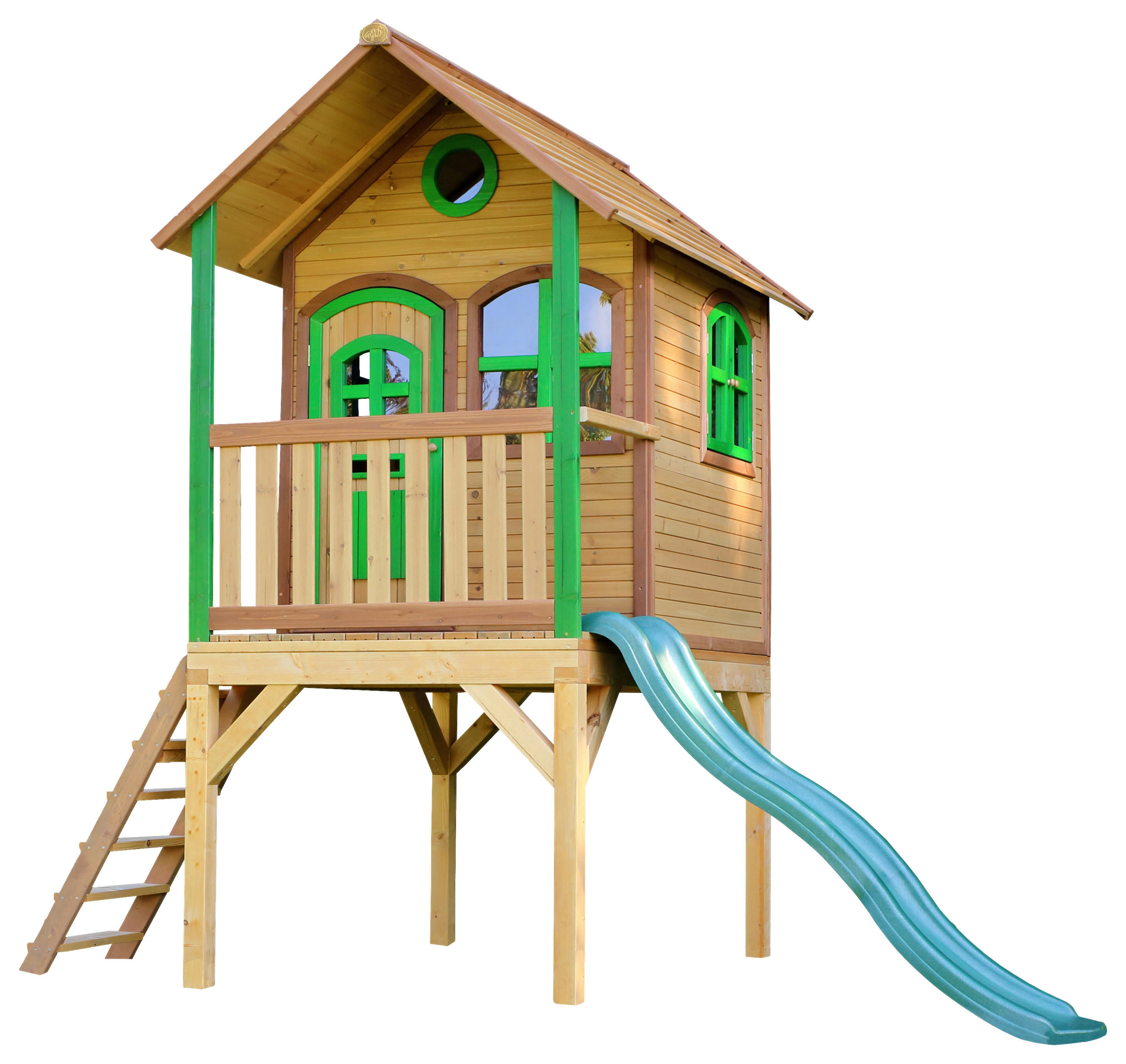 AXI Spielhaus Laura braun B/H/L: ca. 318x272x191 cm Laura - braun/grün (191,00/318,00/272,00cm) - AXI