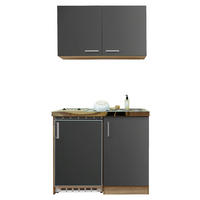 Respekta Miniküche 100 grau matt B/H/T: ca. 100x200x60 cm 100 - Eiche/grau (100,00/200,00/60,00cm) - Respekta