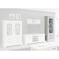 Standvitrine  weiß Pinie Nachbildung B/H/T: ca. 78x210x48 cm Kashmir_Vitrine KSMV73-D43 - weiß (78,00/210,00/48,00cm)