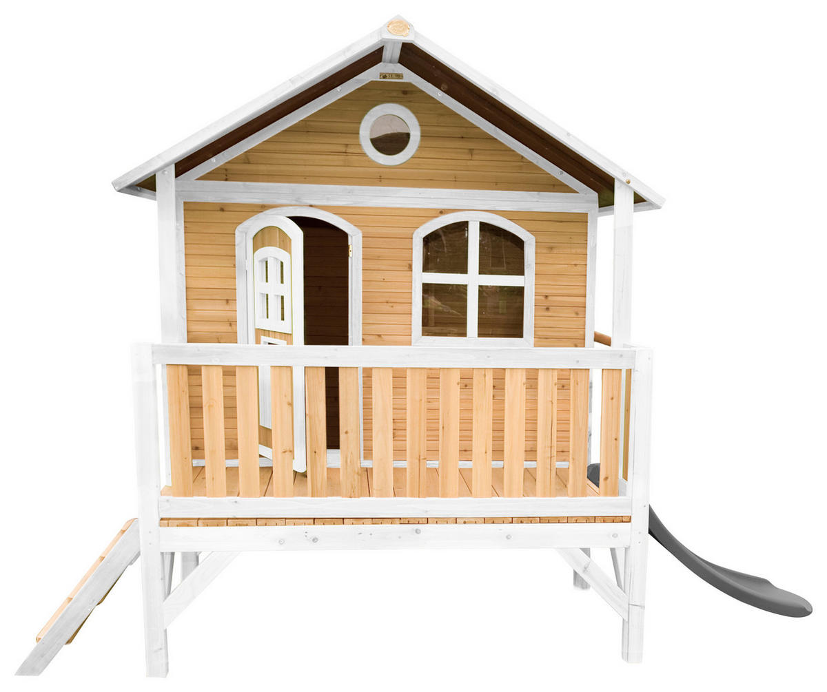 AXI Spielhaus Stef braun B/H/L: ca. 349x233x212 cm Stef - braun/weiß (212,00/349,00/233,00cm) - AXI