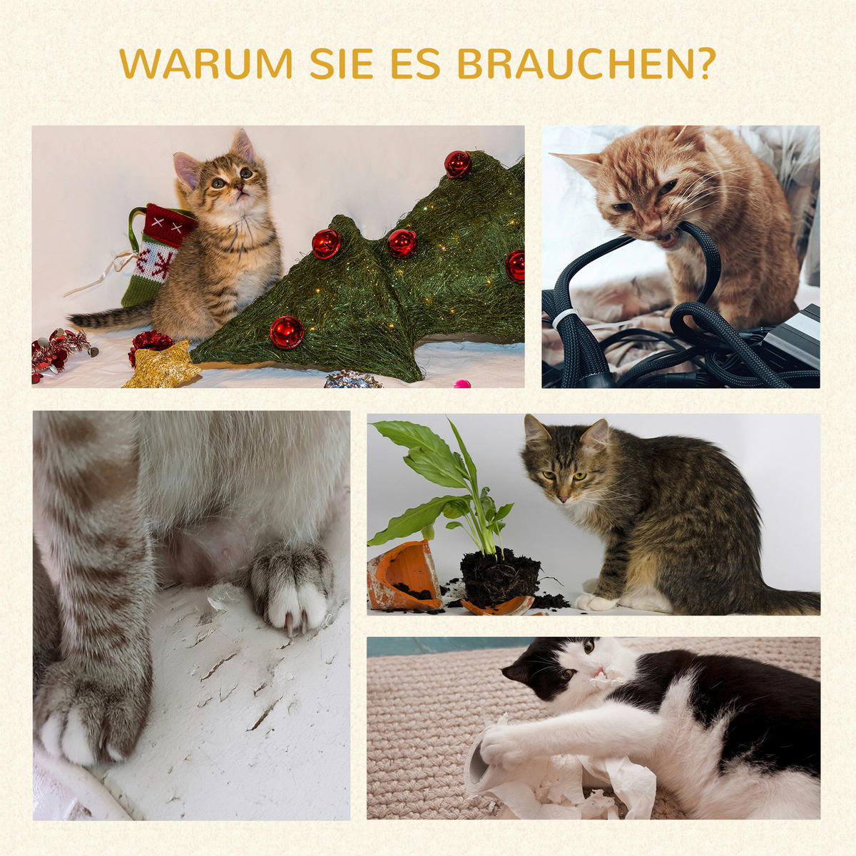 PawHut Kratzbaum gelb Spanplatte B/H/L: ca. 21x242x37 cm Kratzbaum - gelb/grün (37,00/21,00/242,00cm) - PawHut