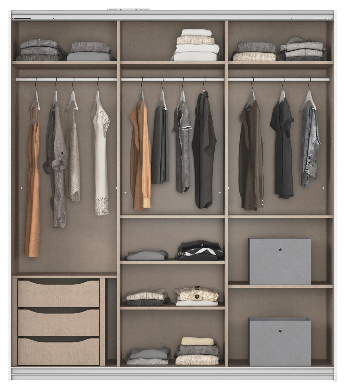 Kleiderschrank Kulmbach Alpinweiß B/H/T: ca. 203x229x62 cm Kulmbach - Alpinweiß/Alu (203,00/229,00/62,00cm)