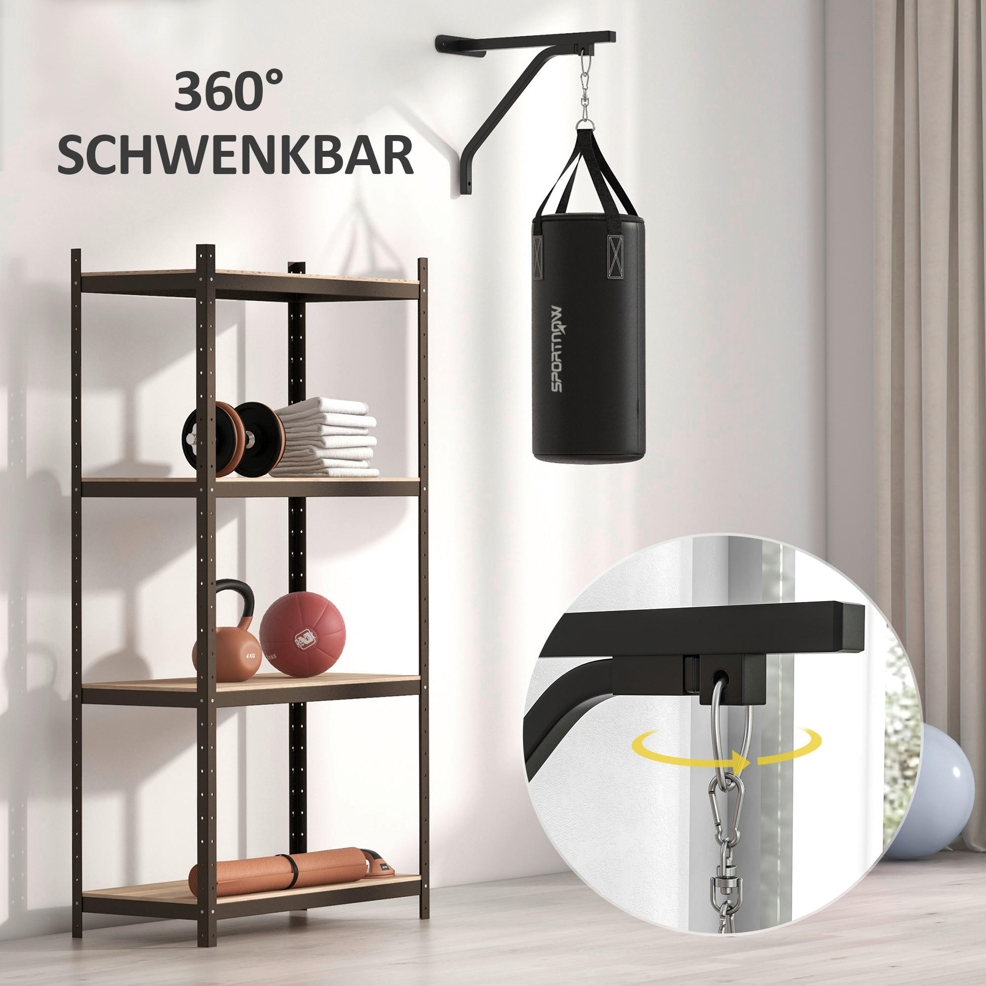 SPORTNOW Aufhängung für Sandsack schwarz Stahl B/H/L: ca. 30x90x30 cm Aufhängung für Sandsack - schwarz (30,00/30,00/90,00cm) - SPORTNOW