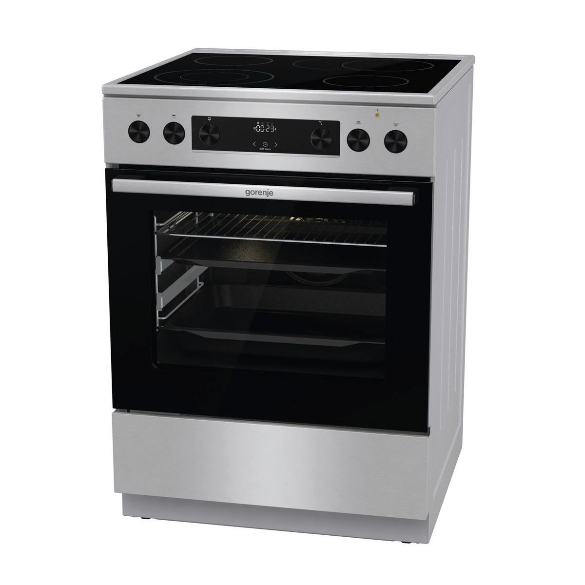 Gorenje Stand-Elektroherd GECS6C70XPA Edelstahloptik B/H/T: ca. 60x85x60 cm Stand-Elektroherd GECS6C70XPA - Edelstahloptik (60,00/85,00/60,00cm) - Gorenje