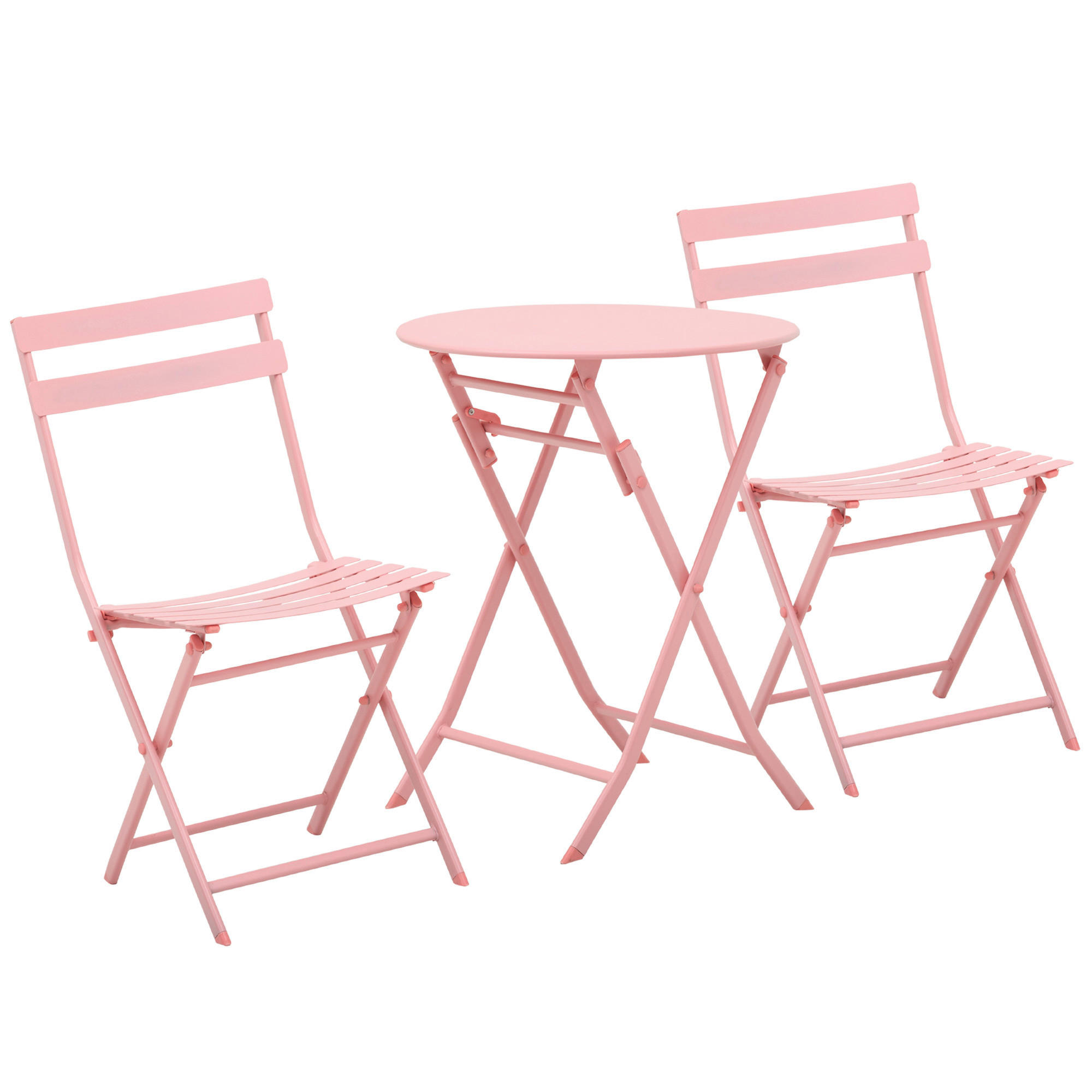 Outsunny Bistro-Set rosa Metall B/H/L: c...