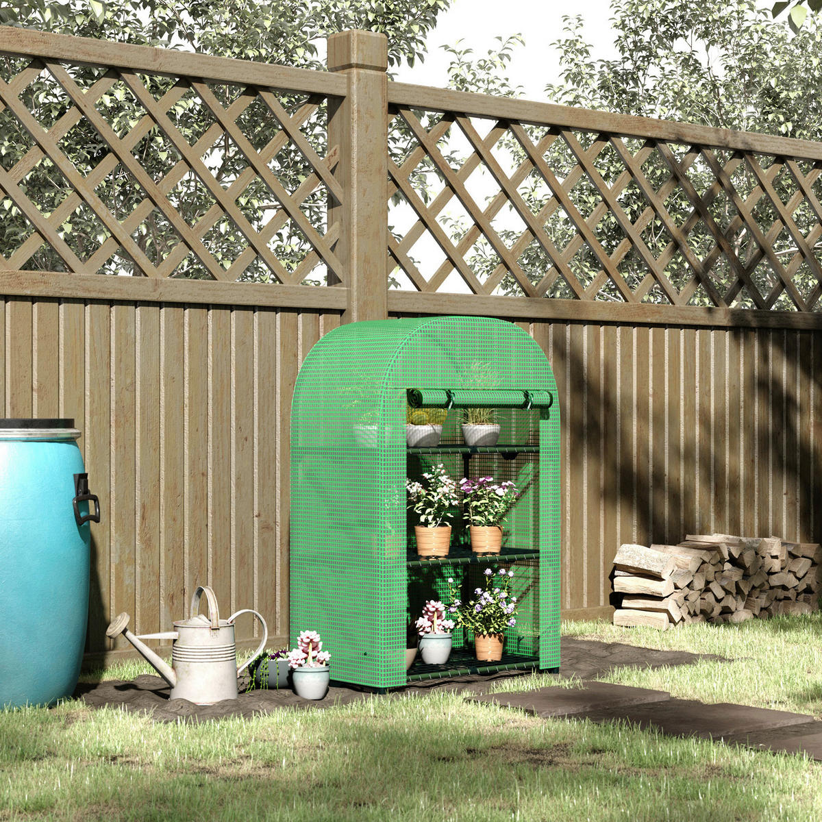 Outsunny Gewächshaus B/H/L: ca. 49x120x80 cm Gewächshaus - grün (80,00/49,00/120,00cm) - Outsunny