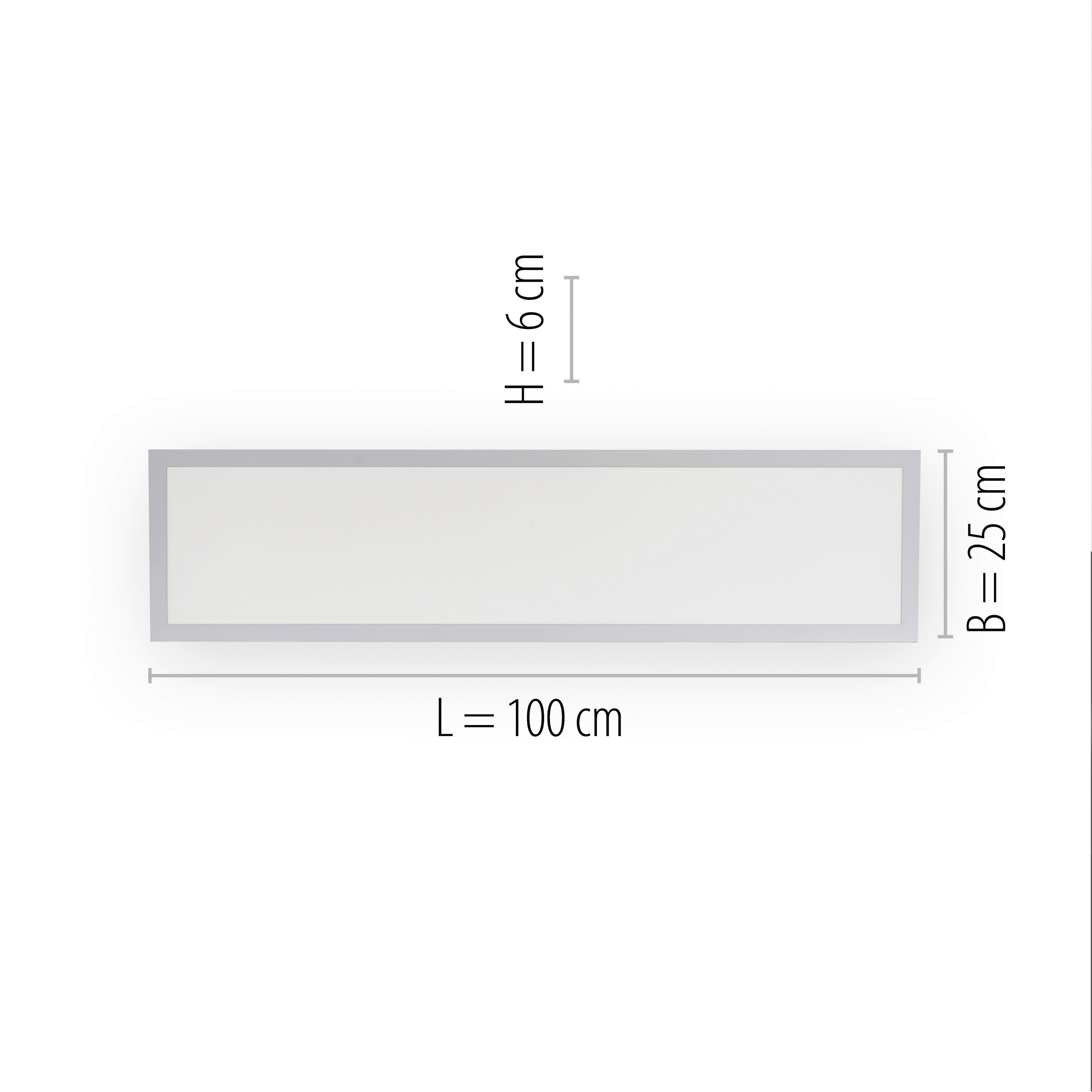 Just Light Deckenleuchte 12204-16  Flat weiß Kunststoff B/H/L: ca. 25x6x100 cm Flat - weiß (100,00/25,00/6,00cm) - Just Light