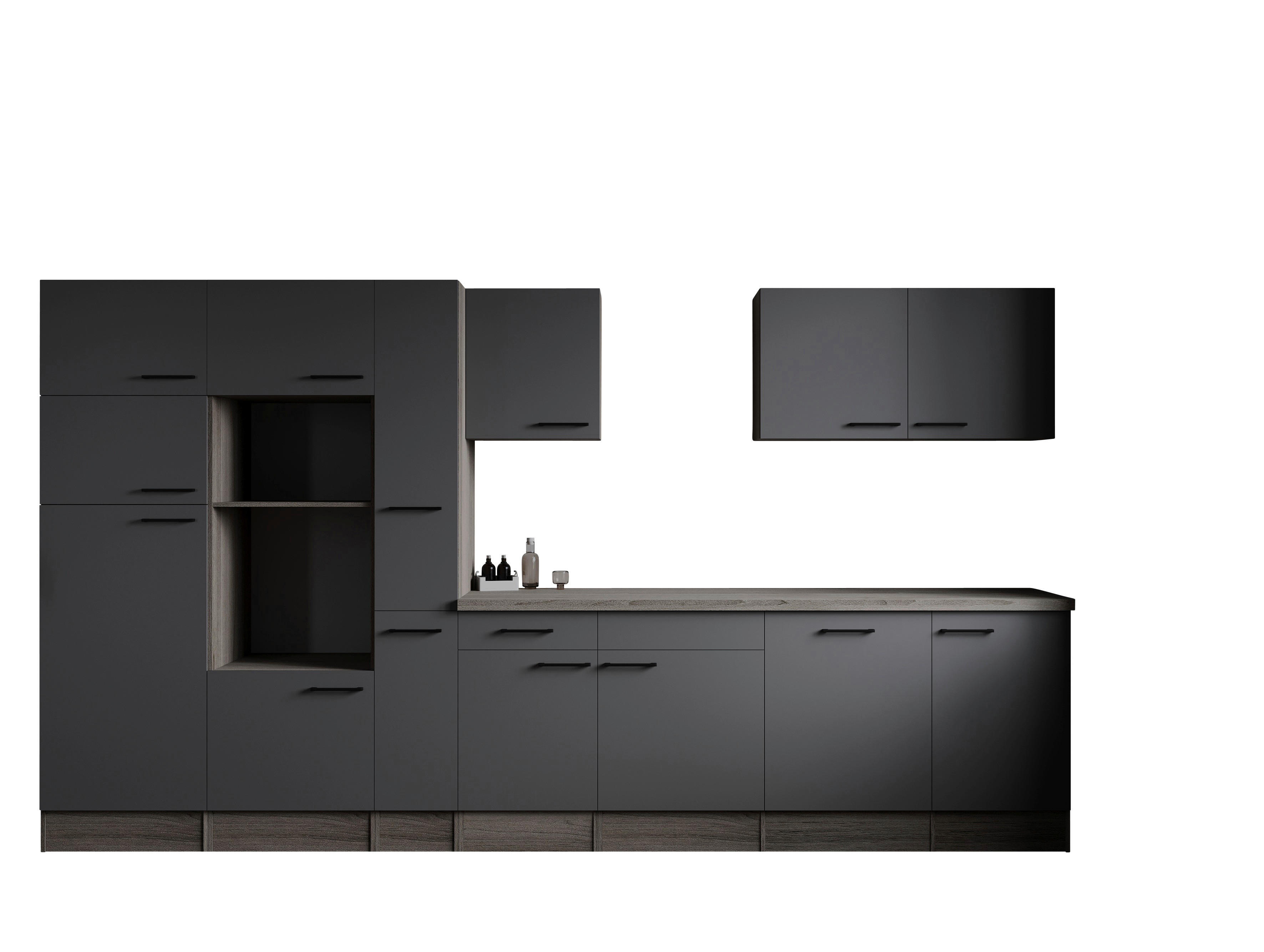 Küchenblock Oliver B/H/T: ca. 370x205x60 cm Oliver - Eiche/grau (370,00/205,00/60,00cm) - Respekta