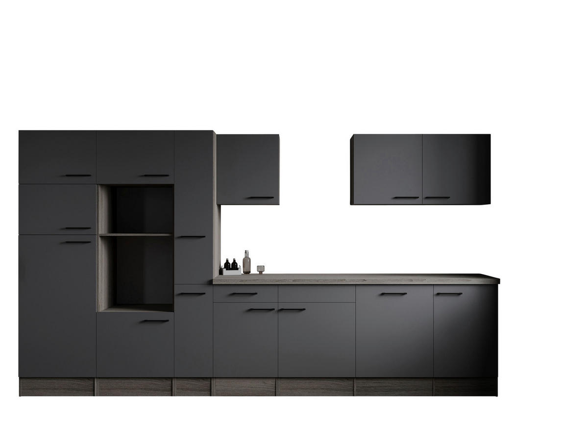 Küchenblock Oliver B/H/T: ca. 370x205x60 cm Oliver - Eiche/grau (370,00/205,00/60,00cm) - Respekta