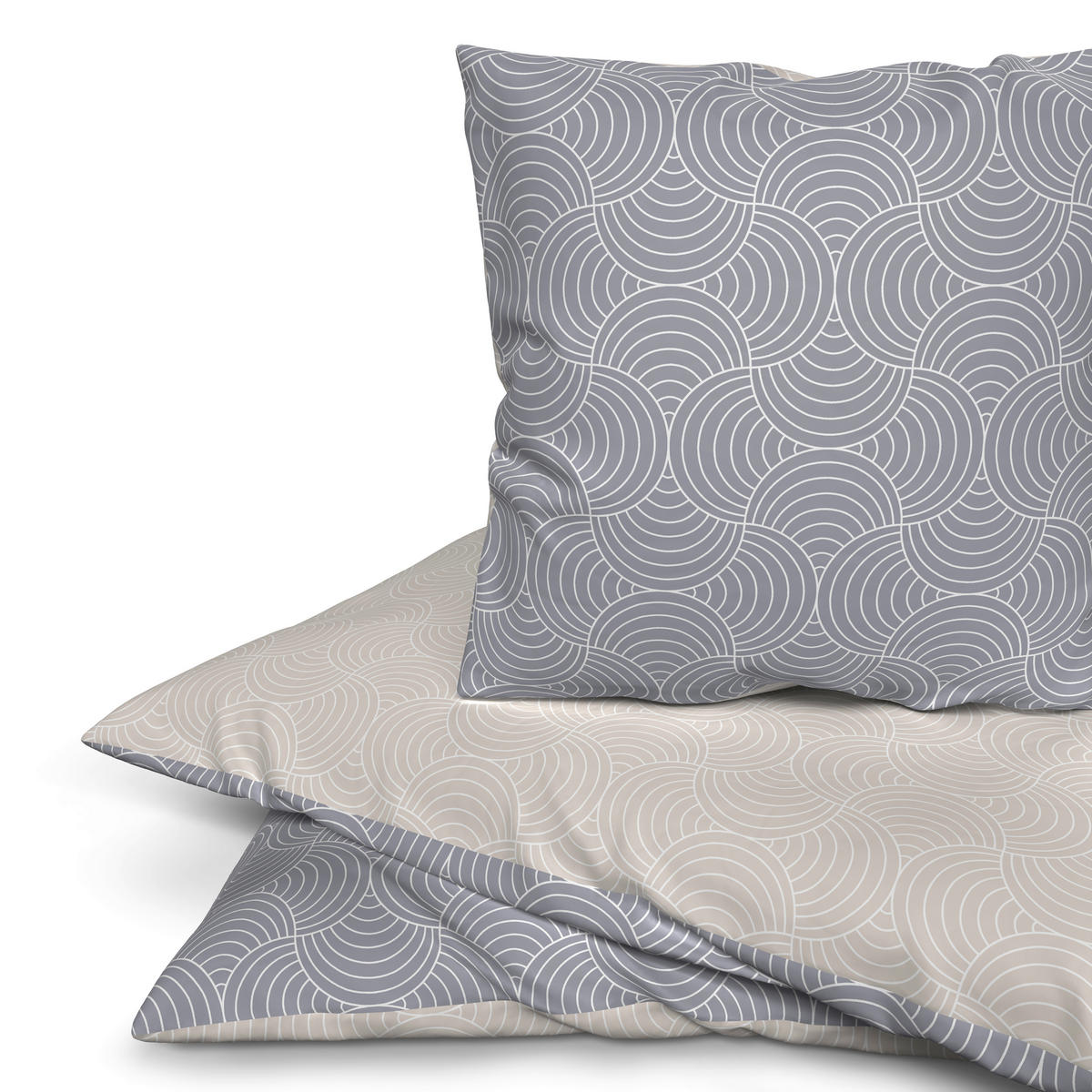 Baumwoll Bettwäsche Renforce Bettwäsche_Renforce_Bogen - beige/grau (155,00/220,00cm)