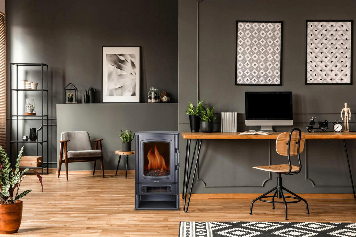 alpina Elektrokamin schwarz Metall ca. 2000 W Helsinki - schwarz - Alpina