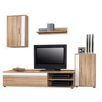 Wohnwand Lima Eiche Sonoma Nachbildung weiß B/H/T: ca. 230x170x42 cm Lima - Eiche/weiß (230,00/170,00/42,00cm)