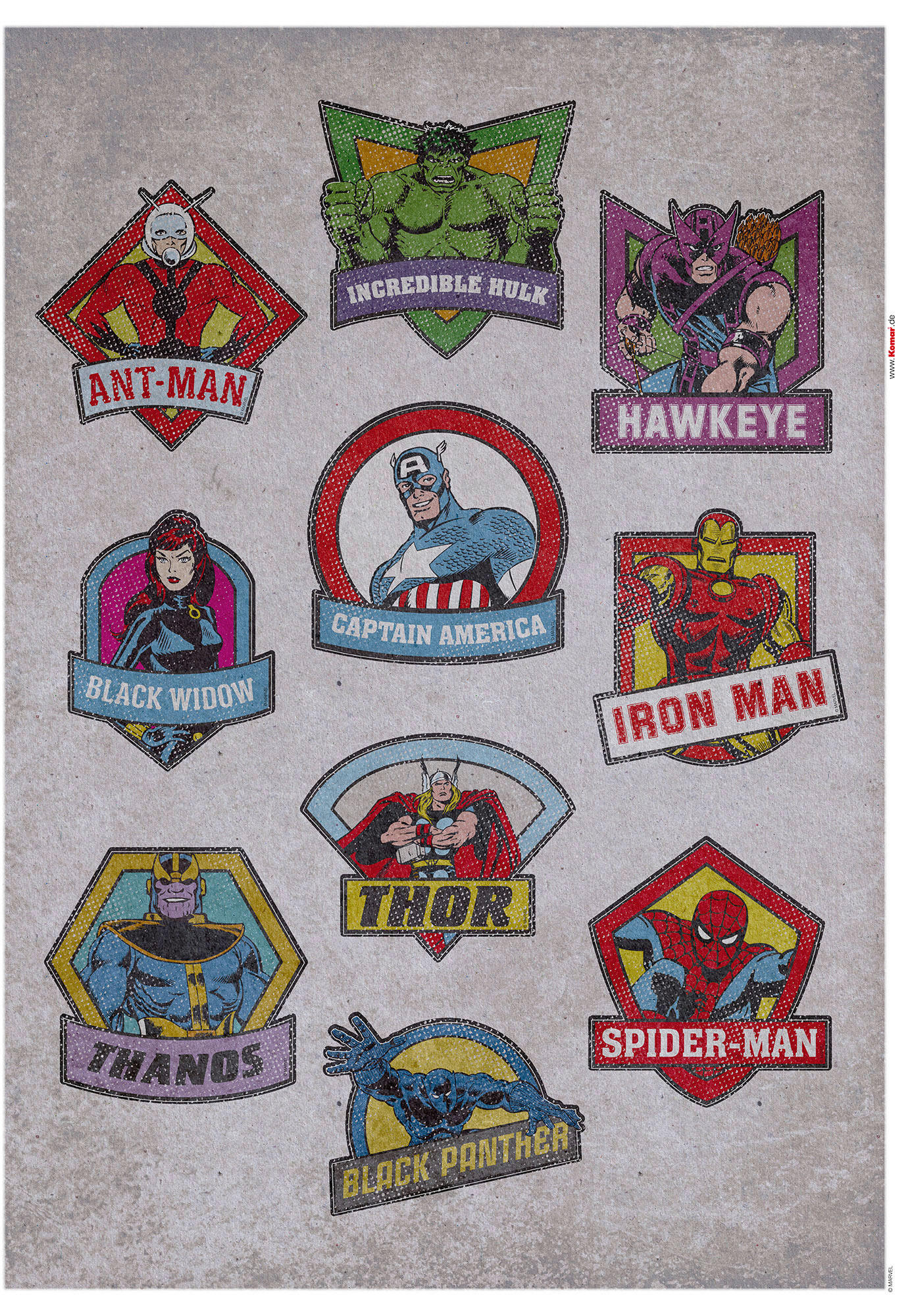 Komar Wandtattoo Avengers Badges  Avengers Badges B/L: ca. 50x70 cm