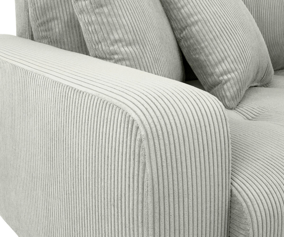 Big Sofa Alpha New hellgrau Microfaser B/H/T: ca. 244x85x112 cm Alpha New - hellgrau/buche (244,00/85,00/112,00cm)