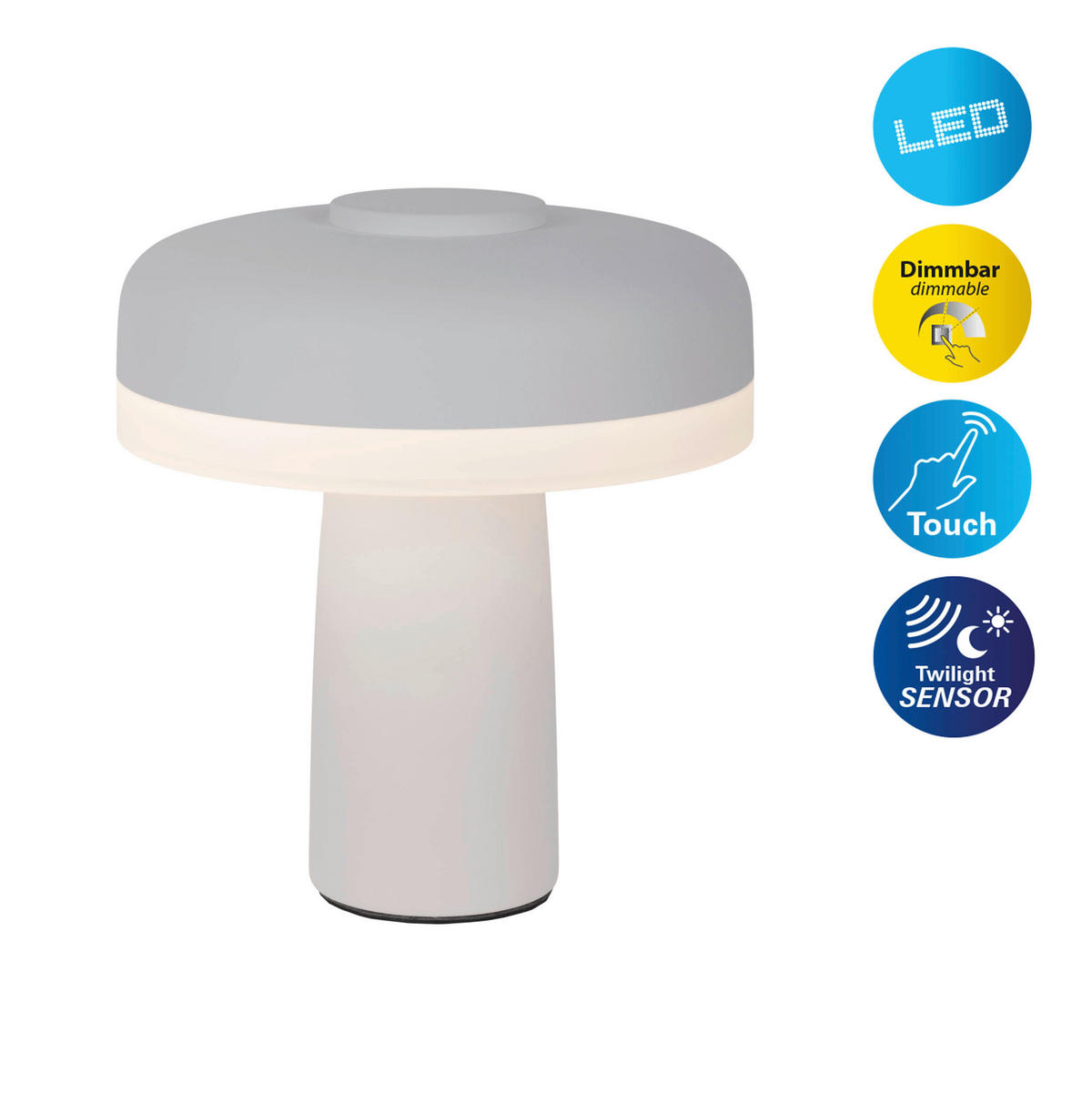 Näve Leuchten LED-Tischleuchte weiß Kunststoff Metall B/H/T/D: ca. 15x16,5x15x15 cm PILU - weiß (15,00/16,50/15,00cm) - Näve Leuchten