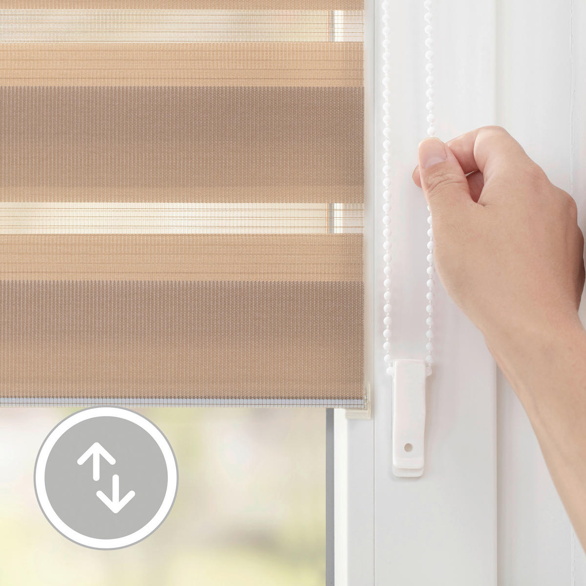 Doppelrollo Duo taupe B/L: ca. 45x150 cm Duo - taupe (45,00/150,00cm) - LICHTBLICK